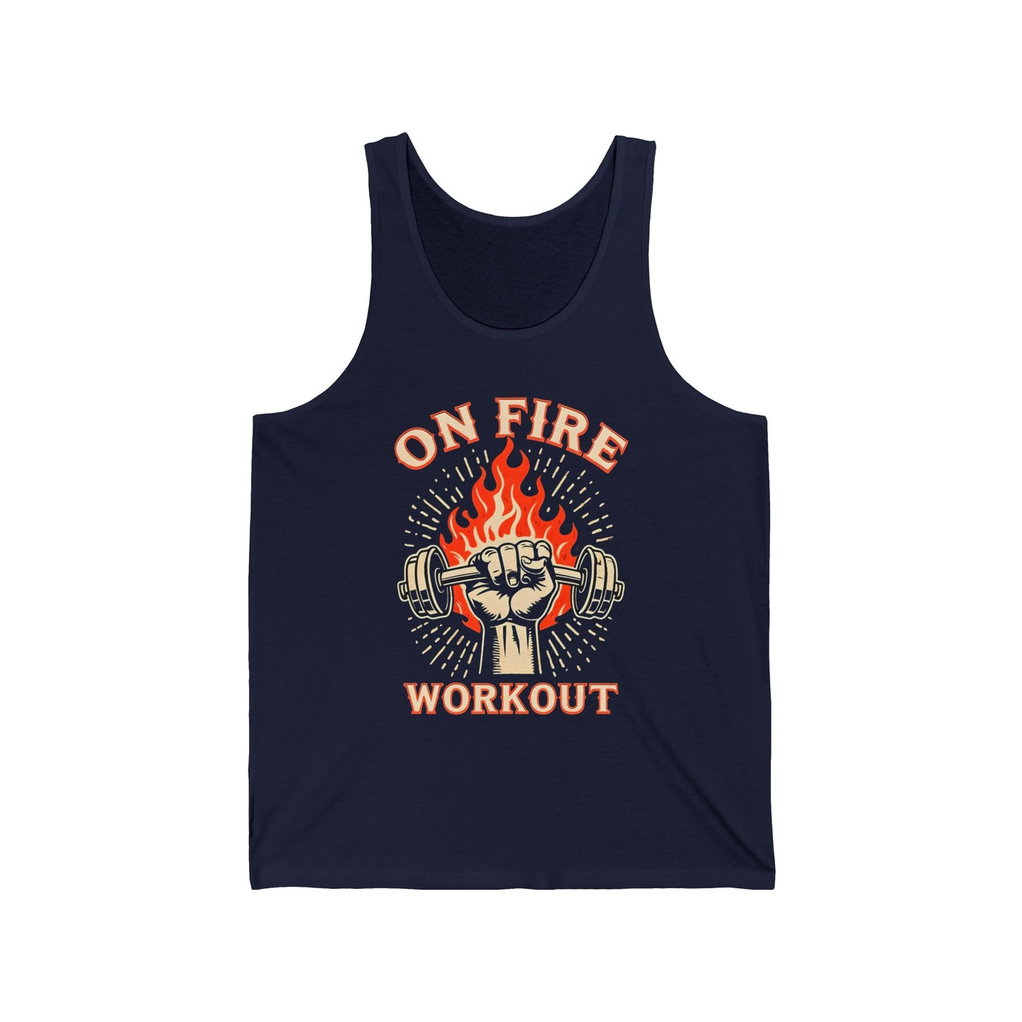 On Fire Workout Unisex Jersey Tank - Fitness Motivation Apparel