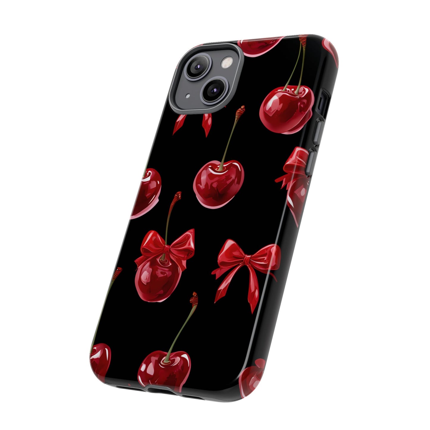Coquette-Cherry Print Tough Phone Case - Stylish & Durable Protection