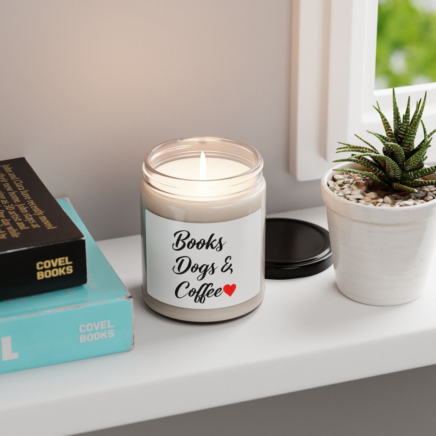 Books, Dogs & Coffee Scented Soy Candle - Perfect Gift for Book Lovers