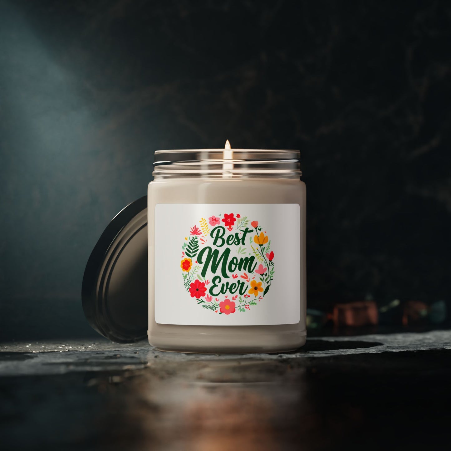 Best Mom Ever Scented Soy Candle - 9oz Floral Gift for Mother's Day