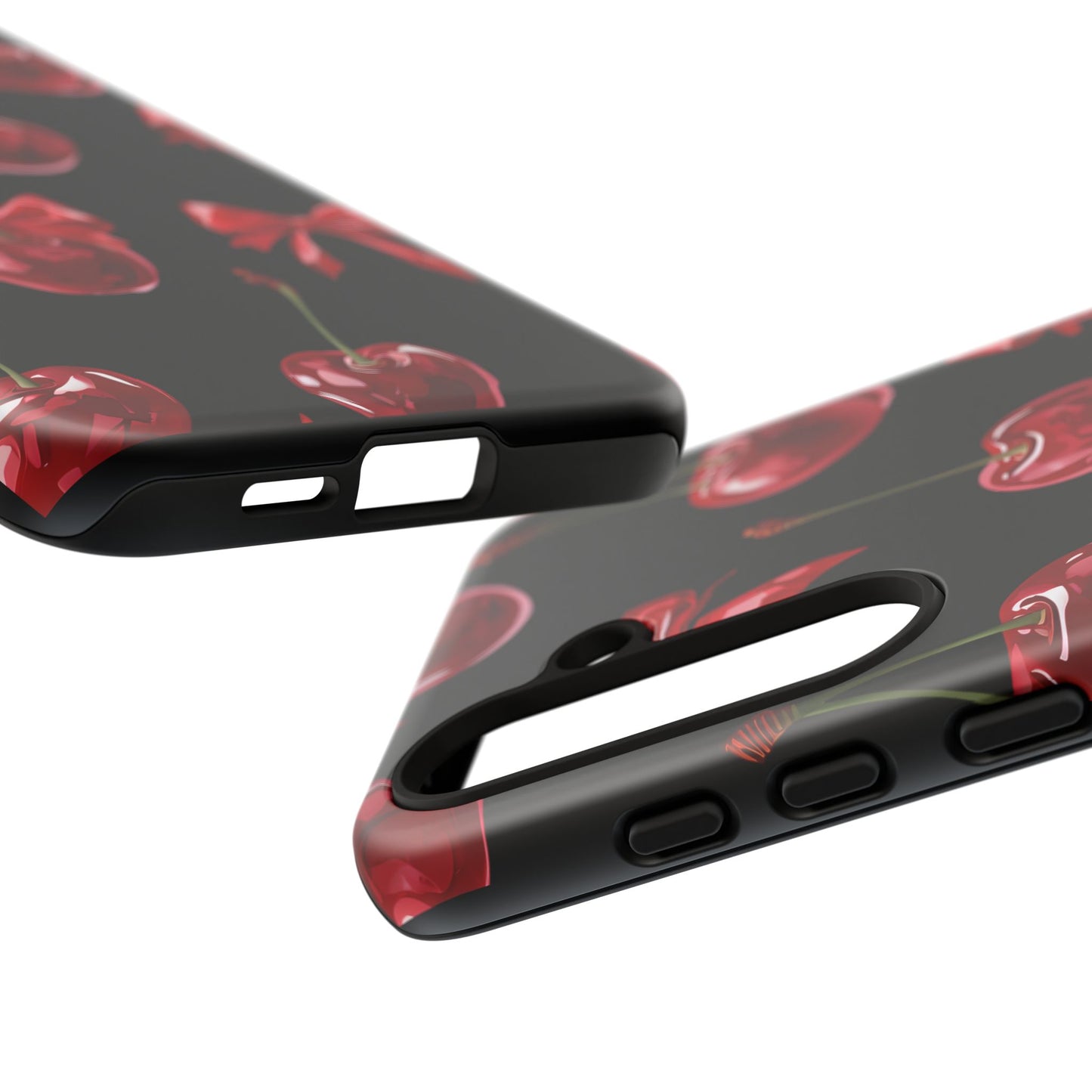 Coquette-Cherry Print Tough Phone Case - Stylish & Durable Protection