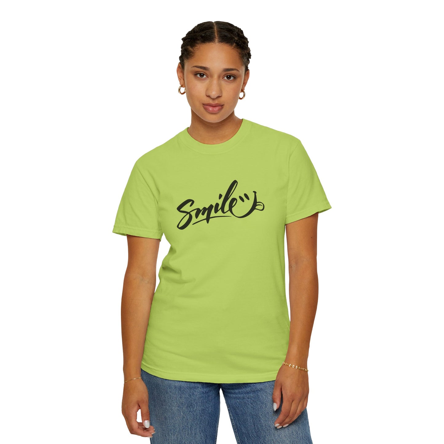 Unisex Smile T-Shirt | Garment-Dyed Cotton Tee for Everyday Joy