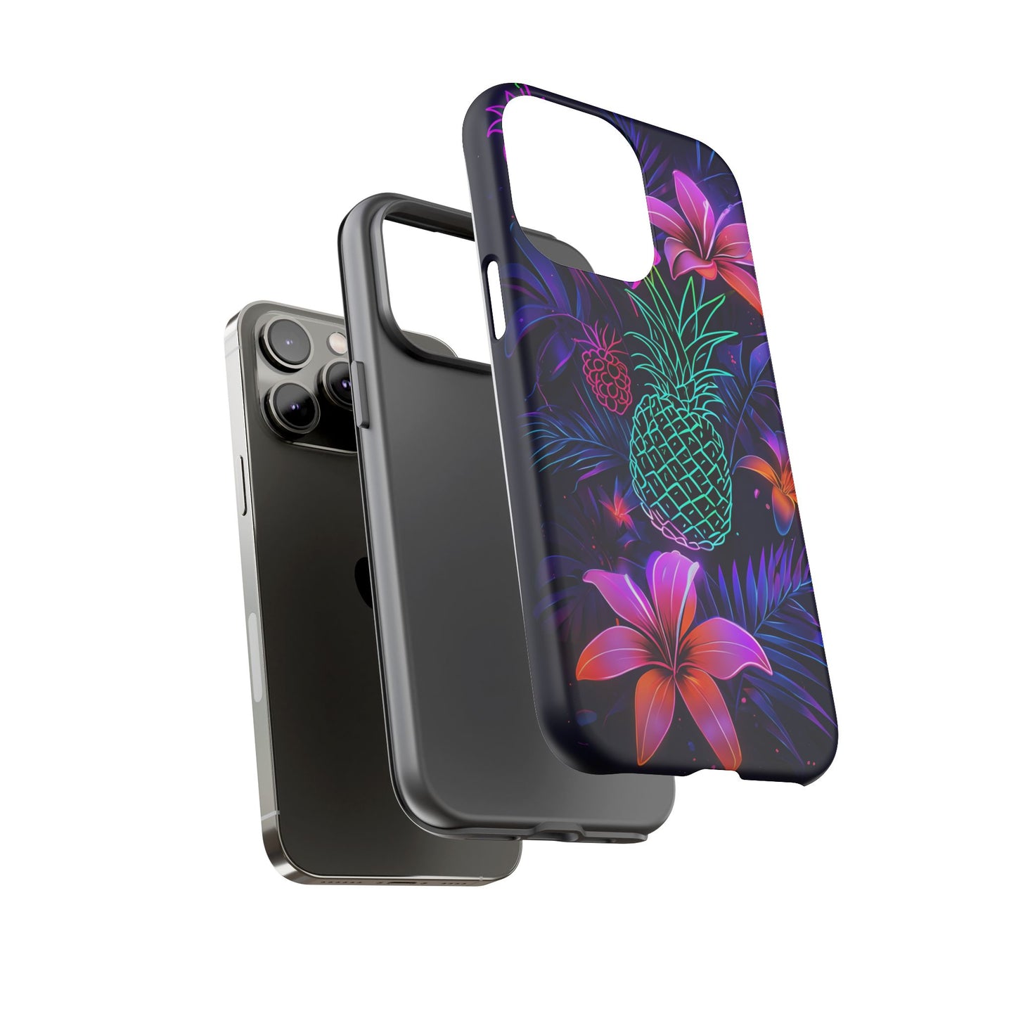 Tough Cases - Tropical Neon Floral iPhone Case