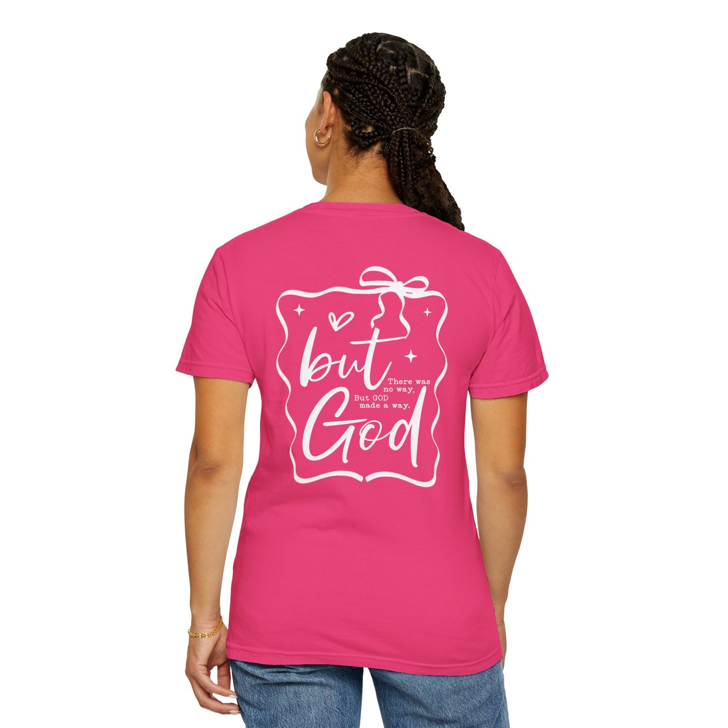 Inspirational T-Shirt with Bow Design – "But God"