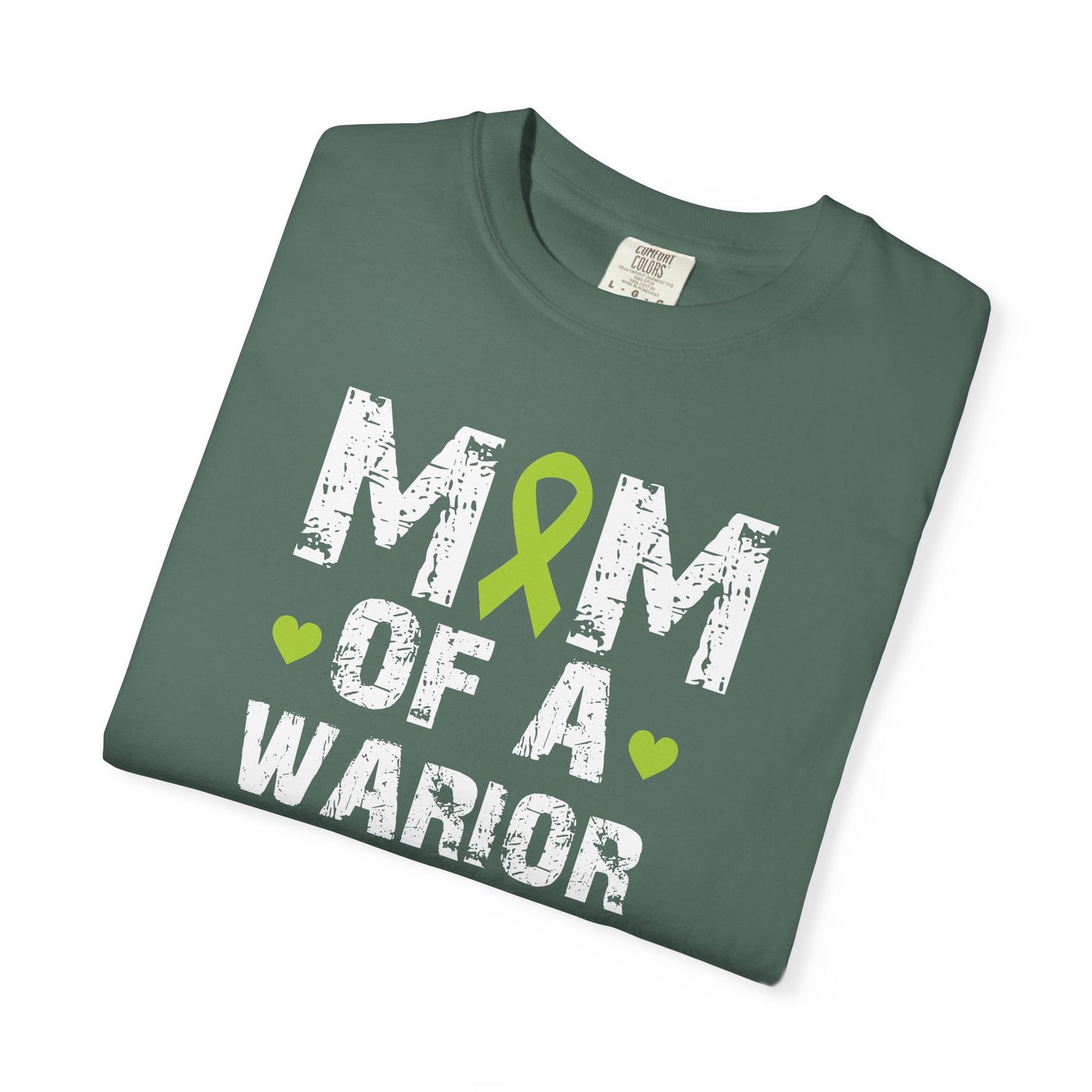 Mom of a Warrior T-Shirt, Garment-Dyed Tee for Support, Awareness Gift, Fight Against Cancer, Mother's Day Apparel