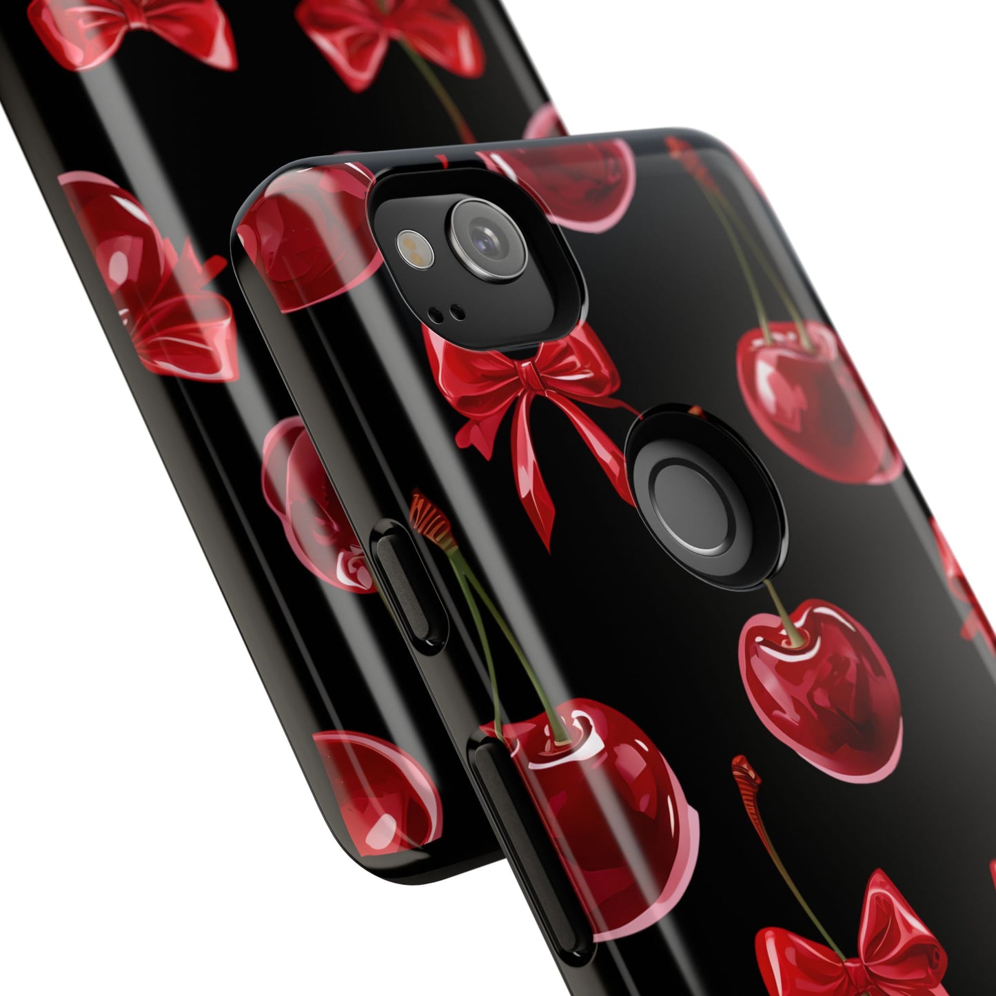 Coquette-Cherry Print Tough Phone Case - Stylish & Durable Protection