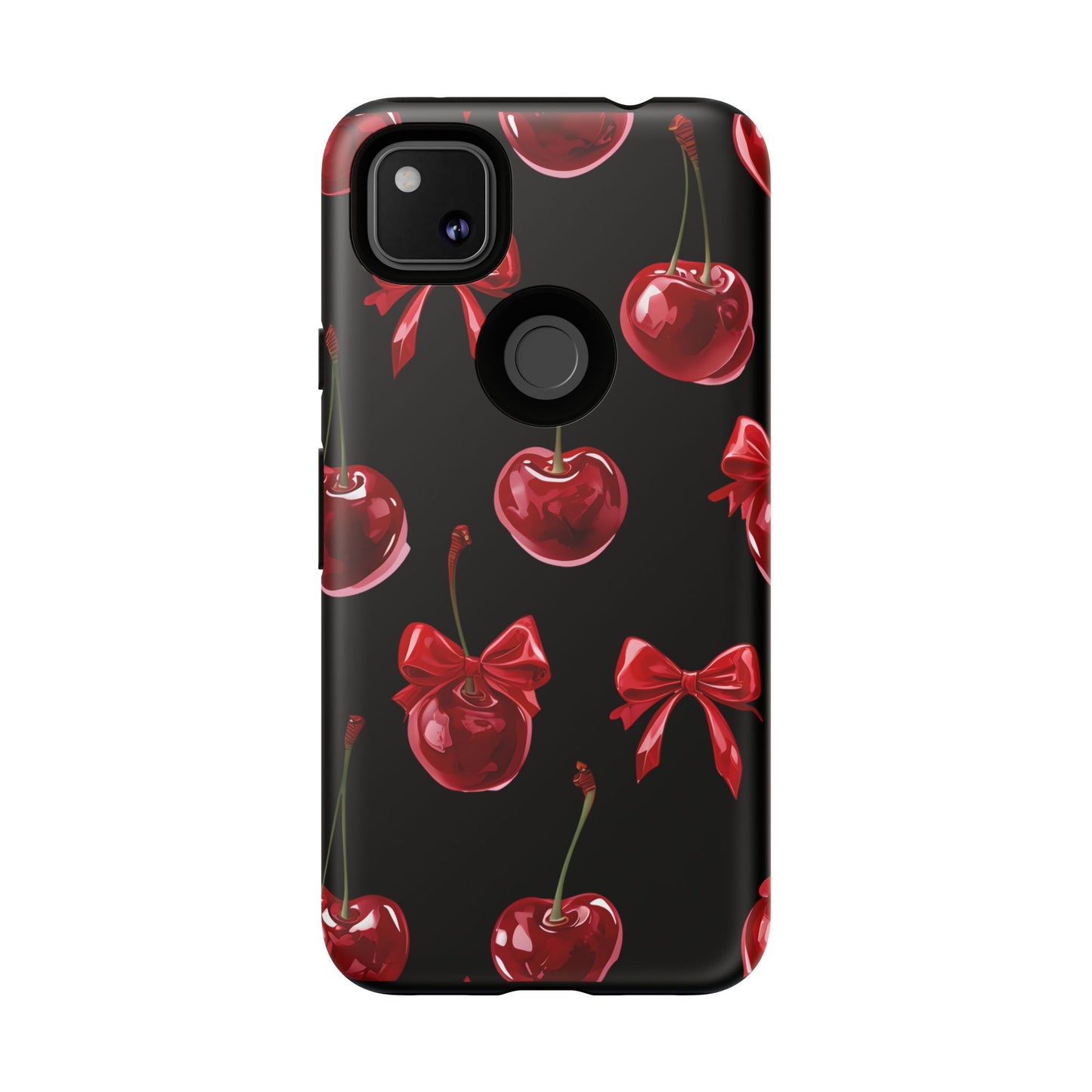 Coquette-Cherry Print Tough Phone Case - Stylish & Durable Protection