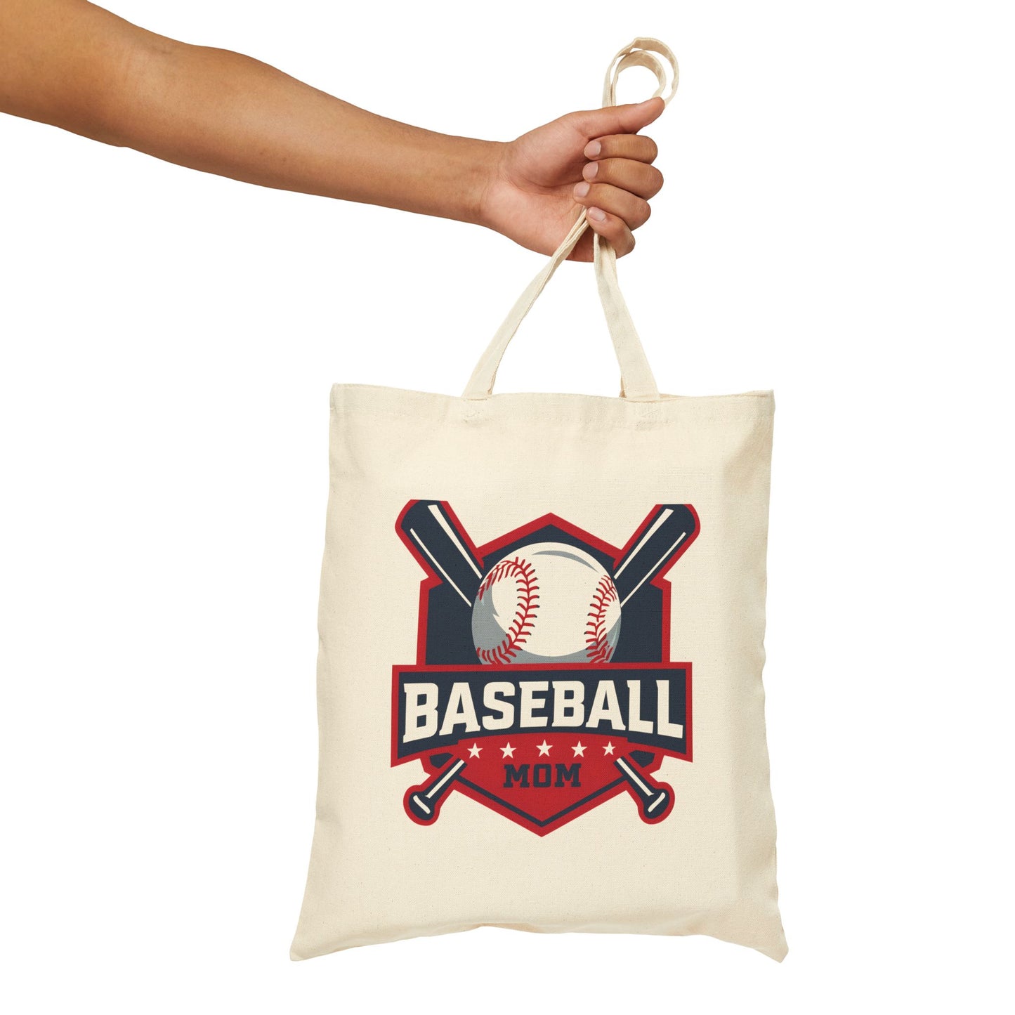 Baseball Mom Cotton Canvas Tote Bag - Stylish and Functional