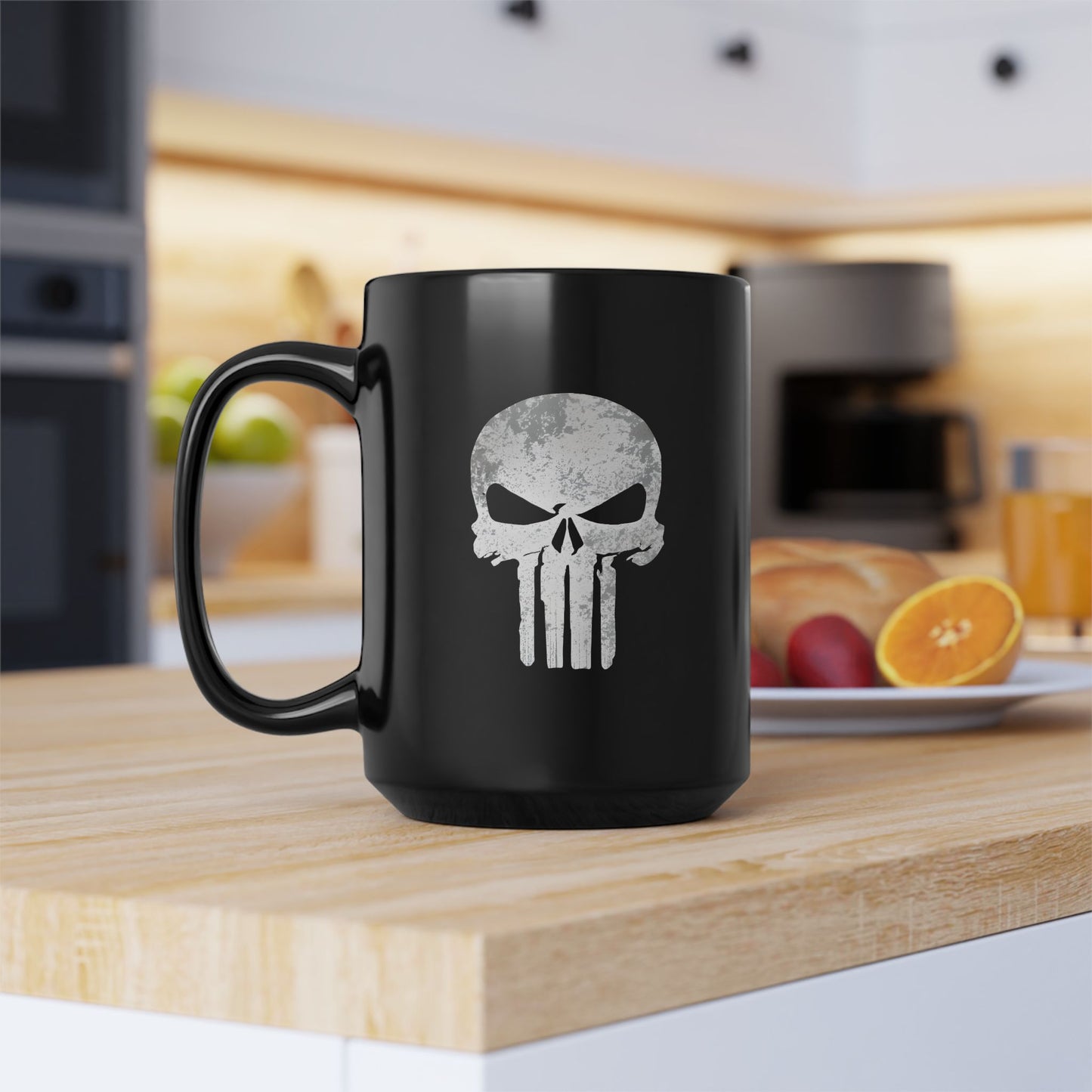 Gothic Skull Coffee Mug - 15oz - Dark Aesthetic for Punisher Fans