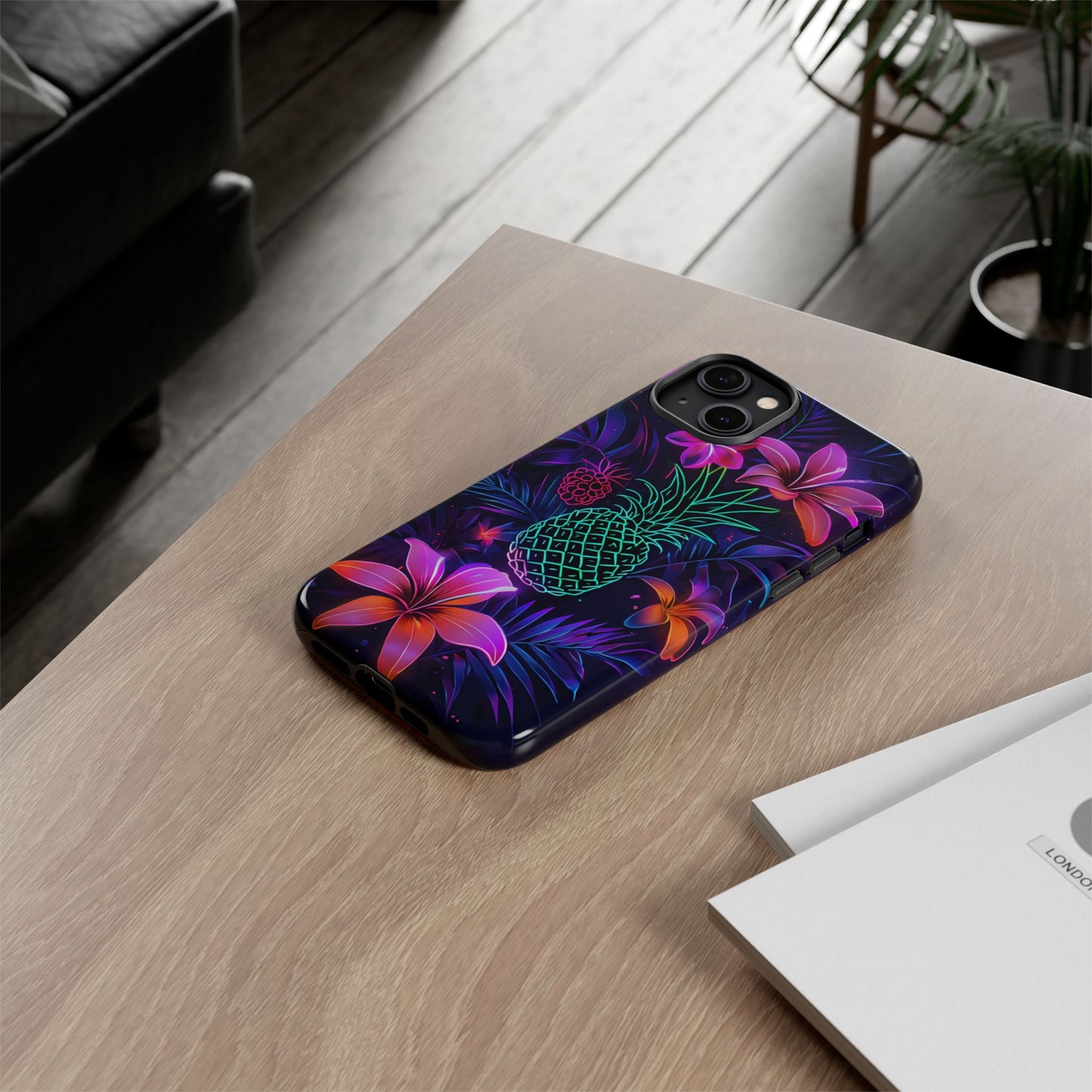 Tough Cases - Tropical Neon Floral iPhone Case