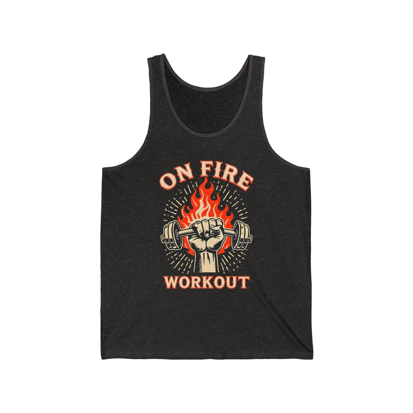 On Fire Workout Unisex Jersey Tank - Fitness Motivation Apparel