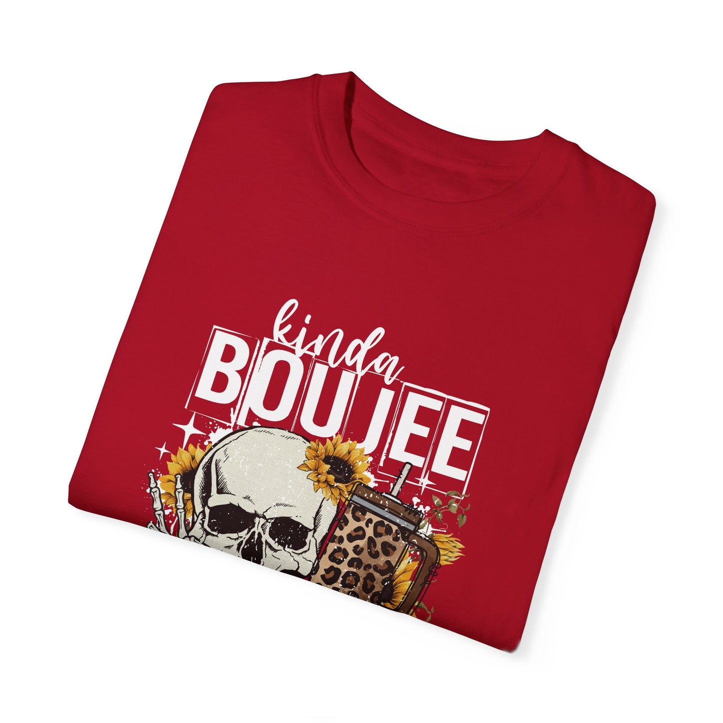 Kinda Boujee Kinda Broke White Unisex Garment-Dyed T-Shirt - Trendy Casual Wear for Fashion Lovers
