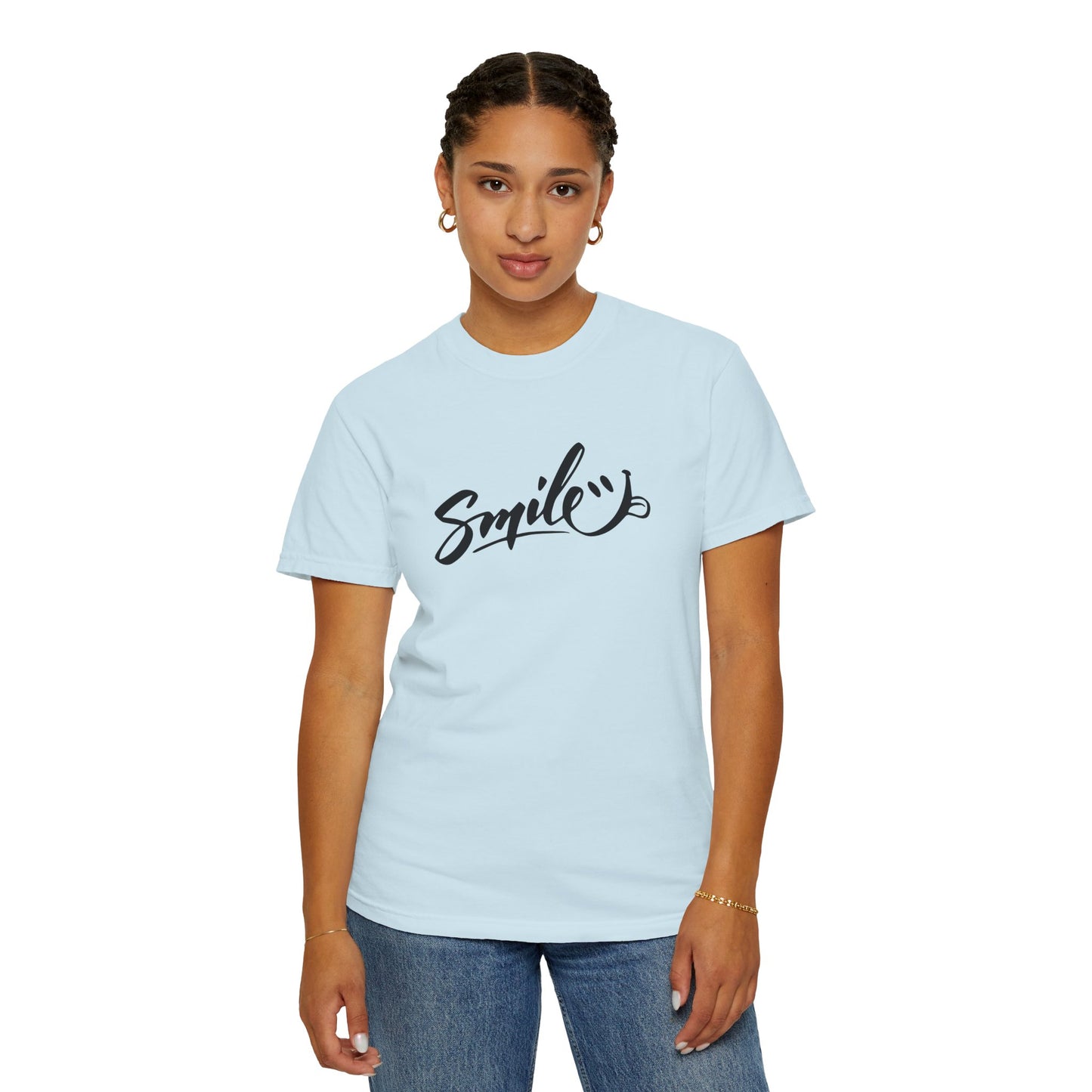 Unisex Smile T-Shirt | Garment-Dyed Cotton Tee for Everyday Joy