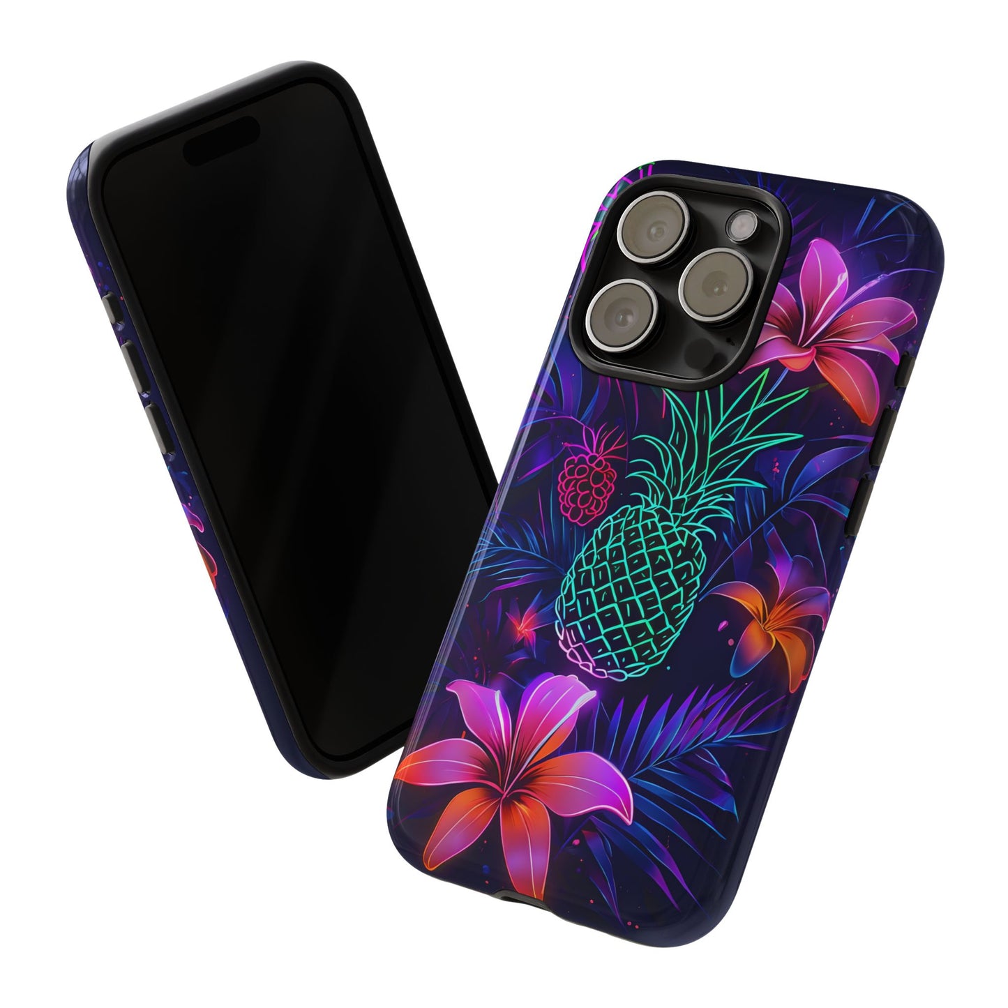 Tough Cases - Tropical Neon Floral iPhone Case