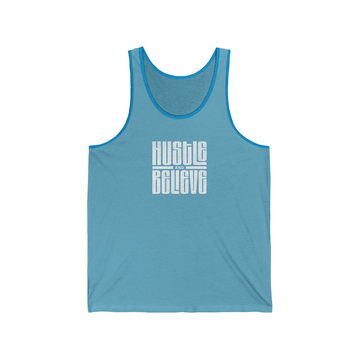 Hustle and Believe Unisex Jersey Tank - Motivational Workout Top