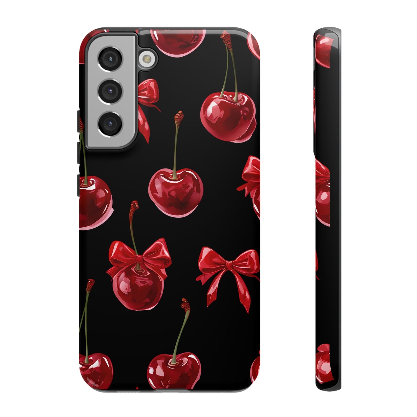 Coquette-Cherry Print Tough Phone Case - Stylish & Durable Protection