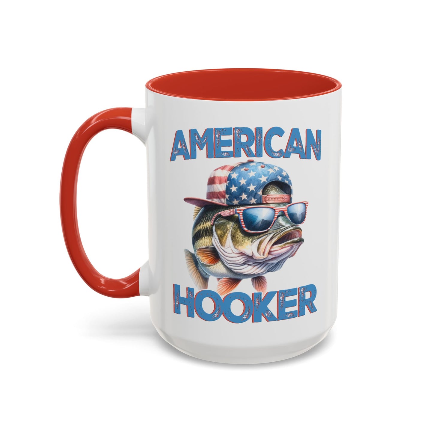 American Hooker Fishing Coffee Mug - 15oz Accent Mug for Anglers