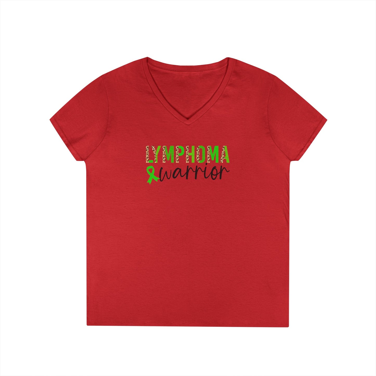 Lymphoma Warrior V-Neck T-Shirt, Cancer Awareness, Inspirational Shirt, Supportive Gift, Everyday Wear, Eco-friendly