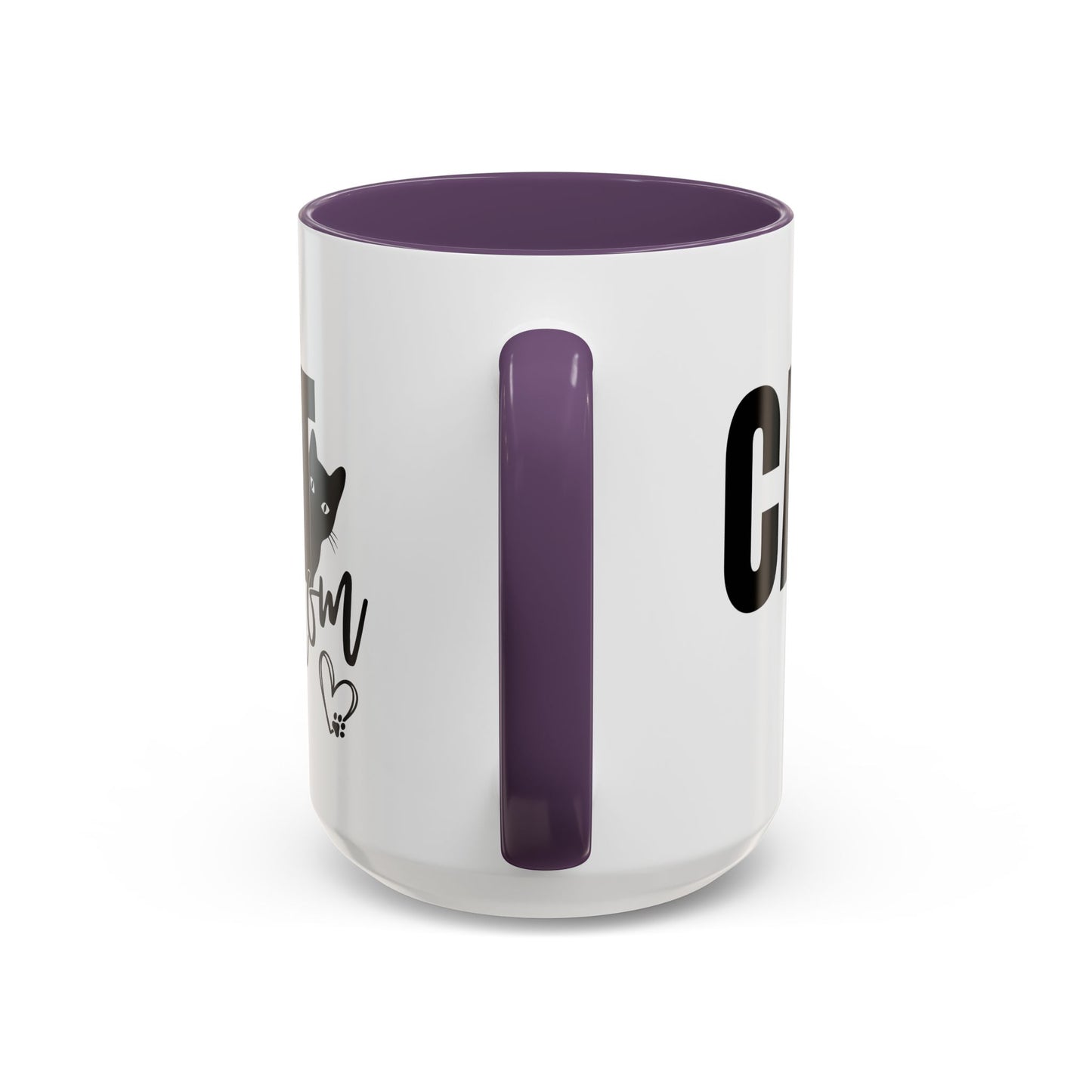 Cat Mom Accent 15oz Coffee Mug – Perfect Gift for Cat Lovers
