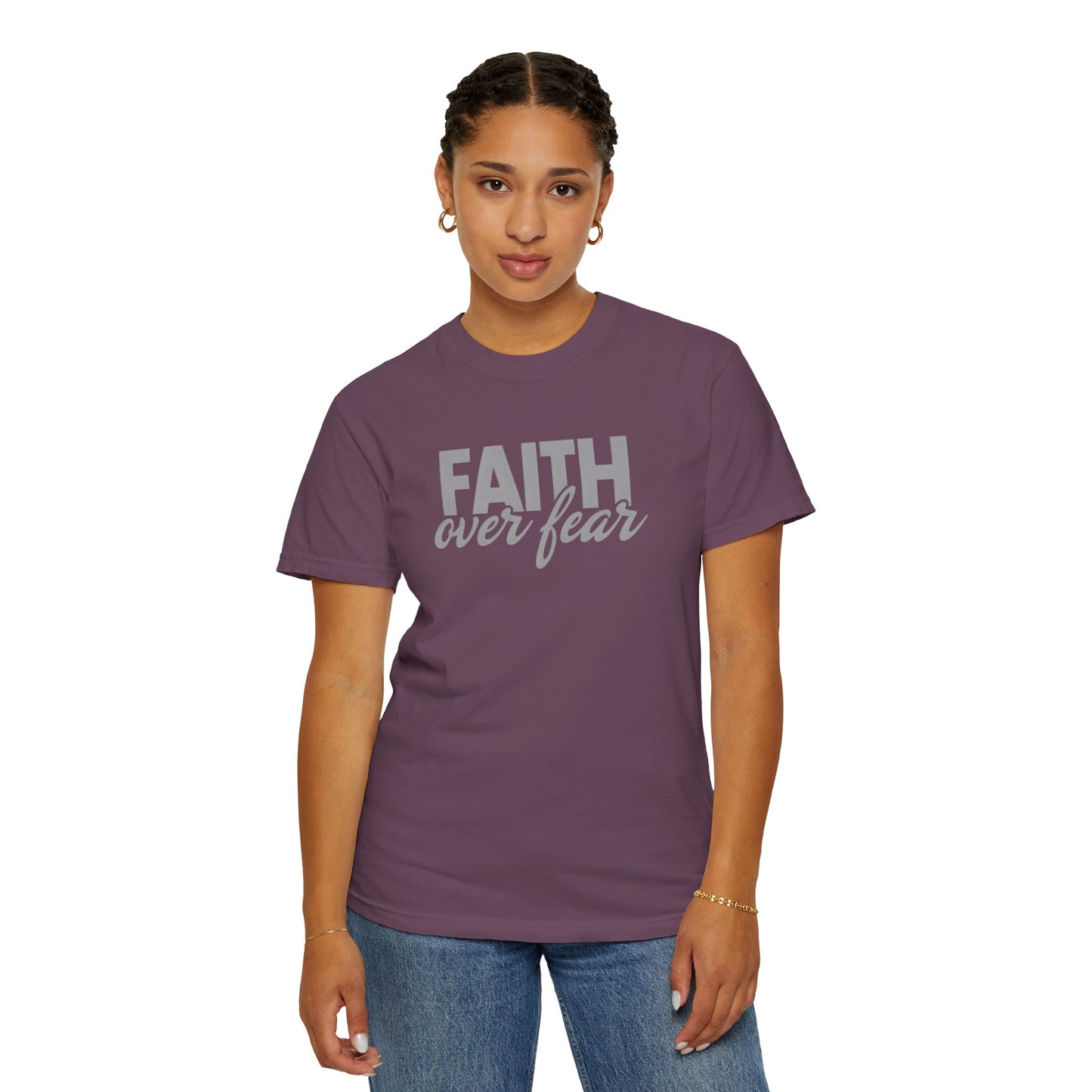 Faith Over Fear Unisex Garment-Dyed T-shirt - Inspirational Apparel