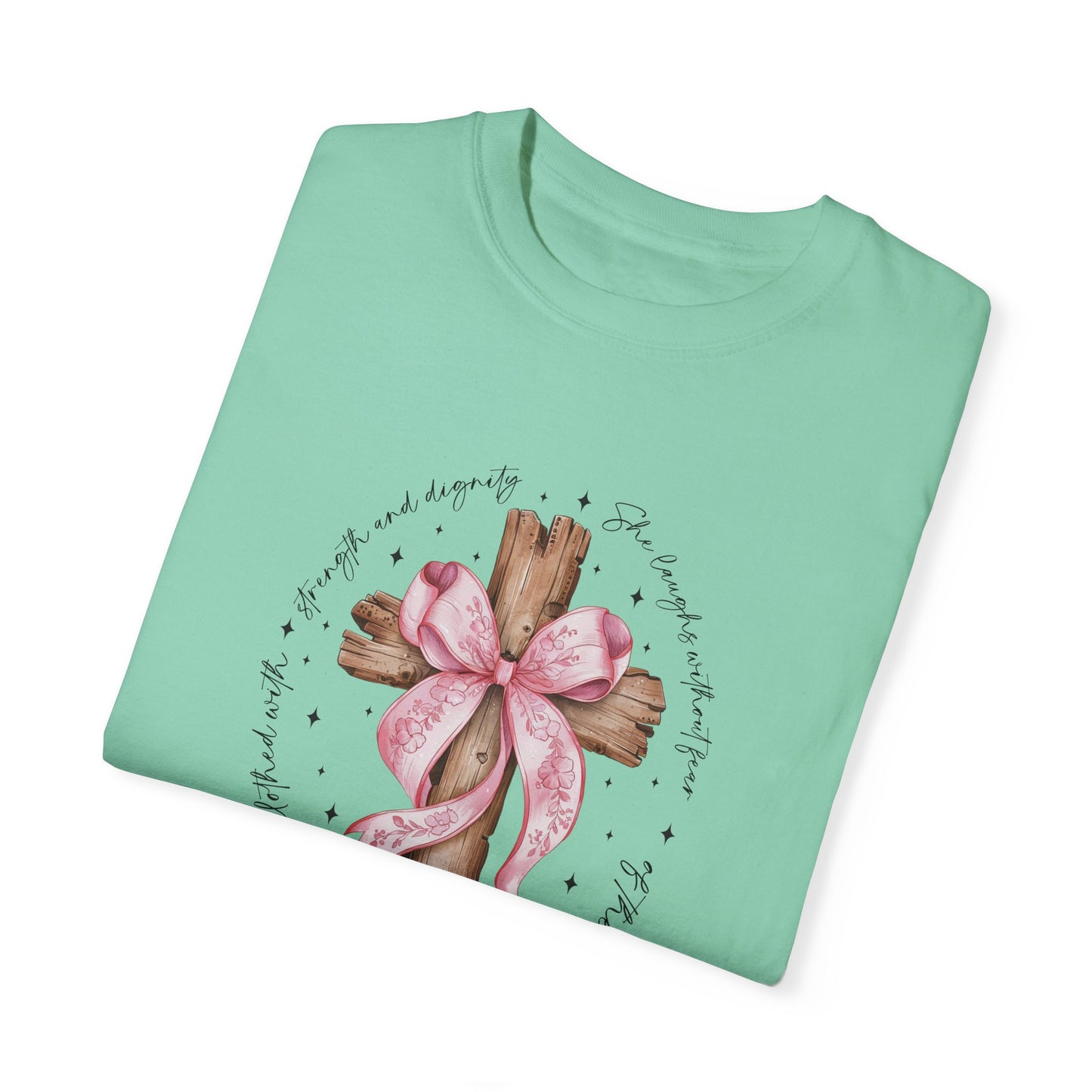 Faith-Inspired Unisex T-Shirt with Proverbs 31:25 Design Coquette
