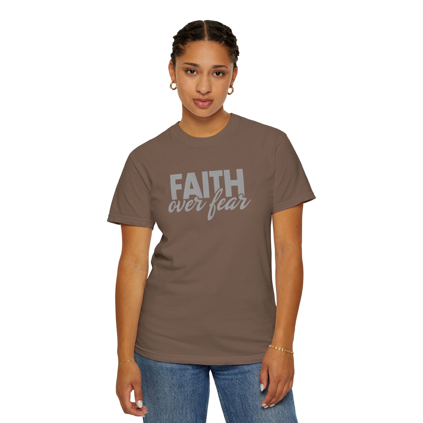 Faith Over Fear Unisex Garment-Dyed T-shirt - Inspirational Apparel