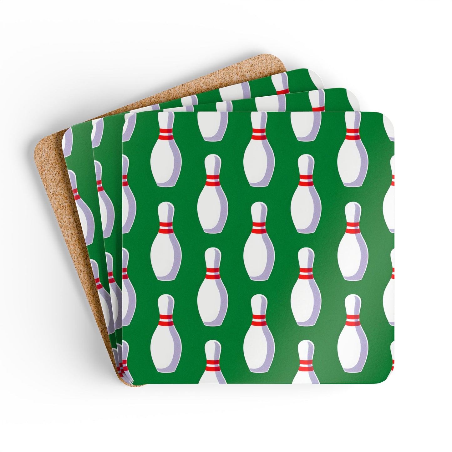 Bowling-Themed Cork Coaster Set - Fun & Functional Drinkware for Parties