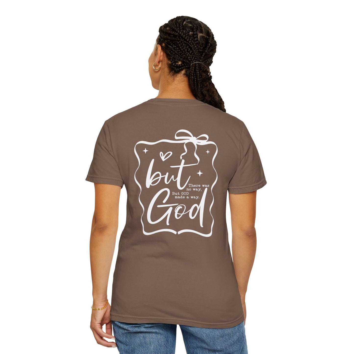 Inspirational T-Shirt with Bow Design – "But God"