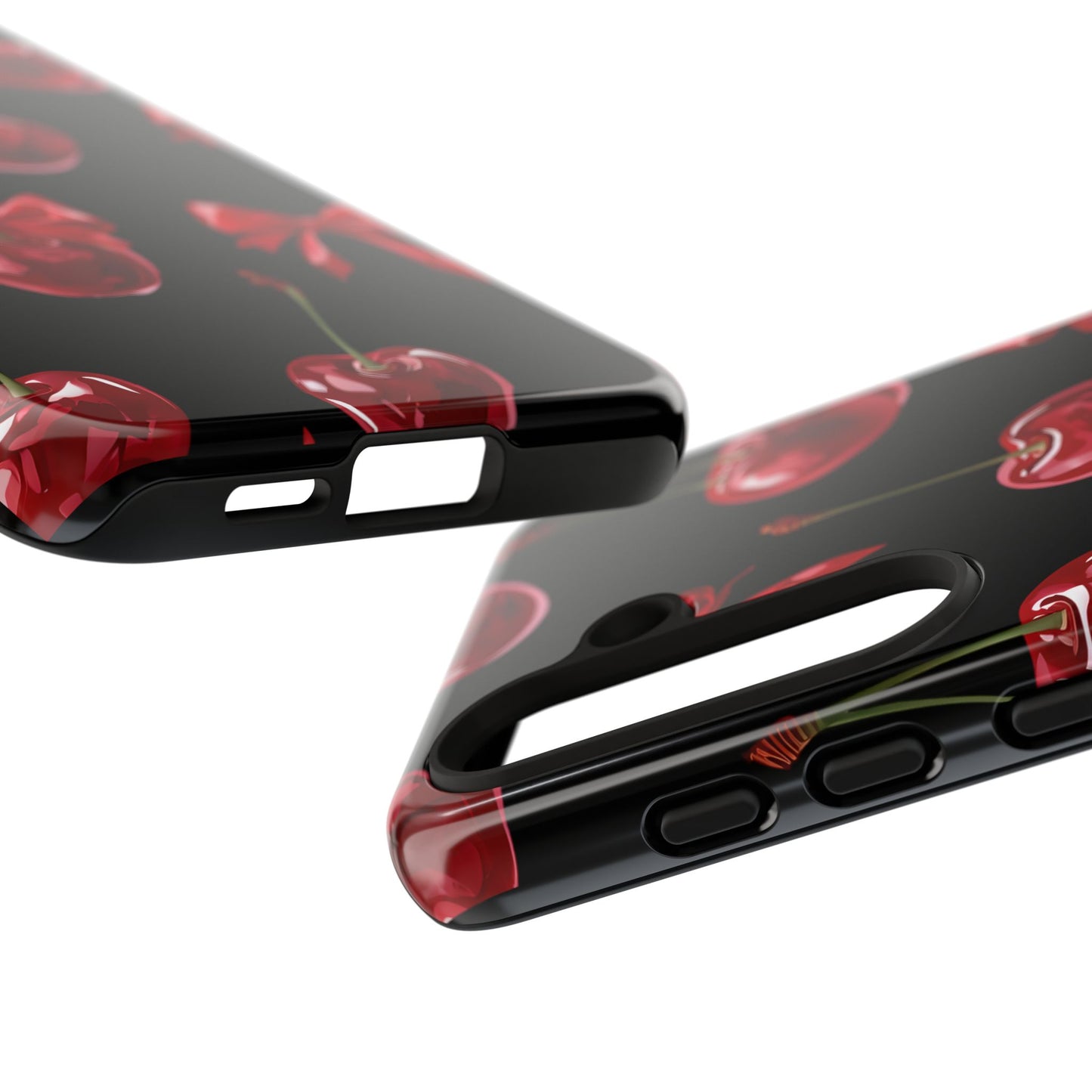 Coquette-Cherry Print Tough Phone Case - Stylish & Durable Protection