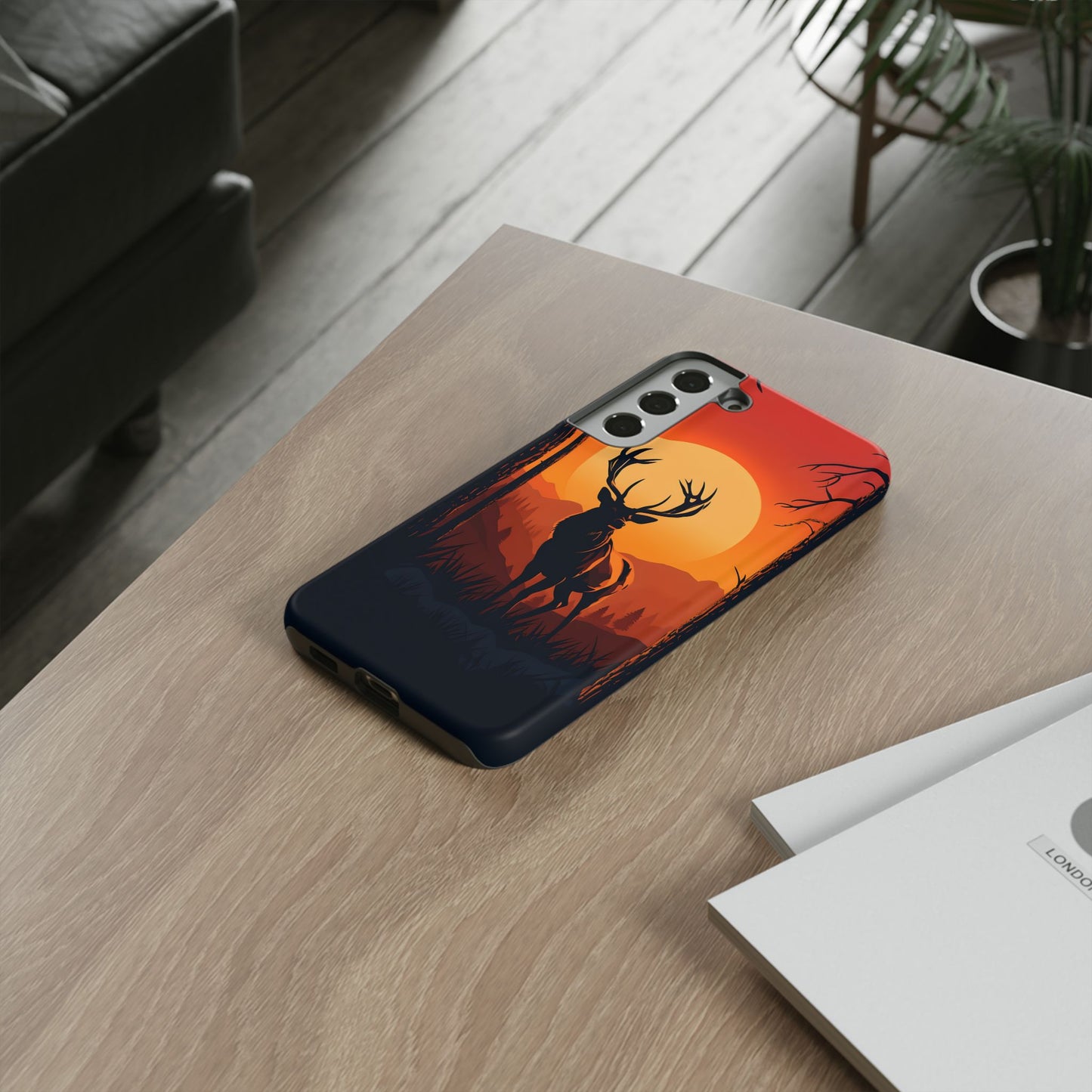 Wildlife Phone Case - Stag and Sunset Design for Nature Lovers