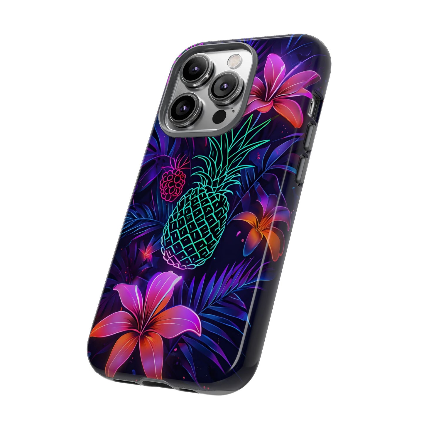 Tough Cases - Tropical Neon Floral iPhone Case