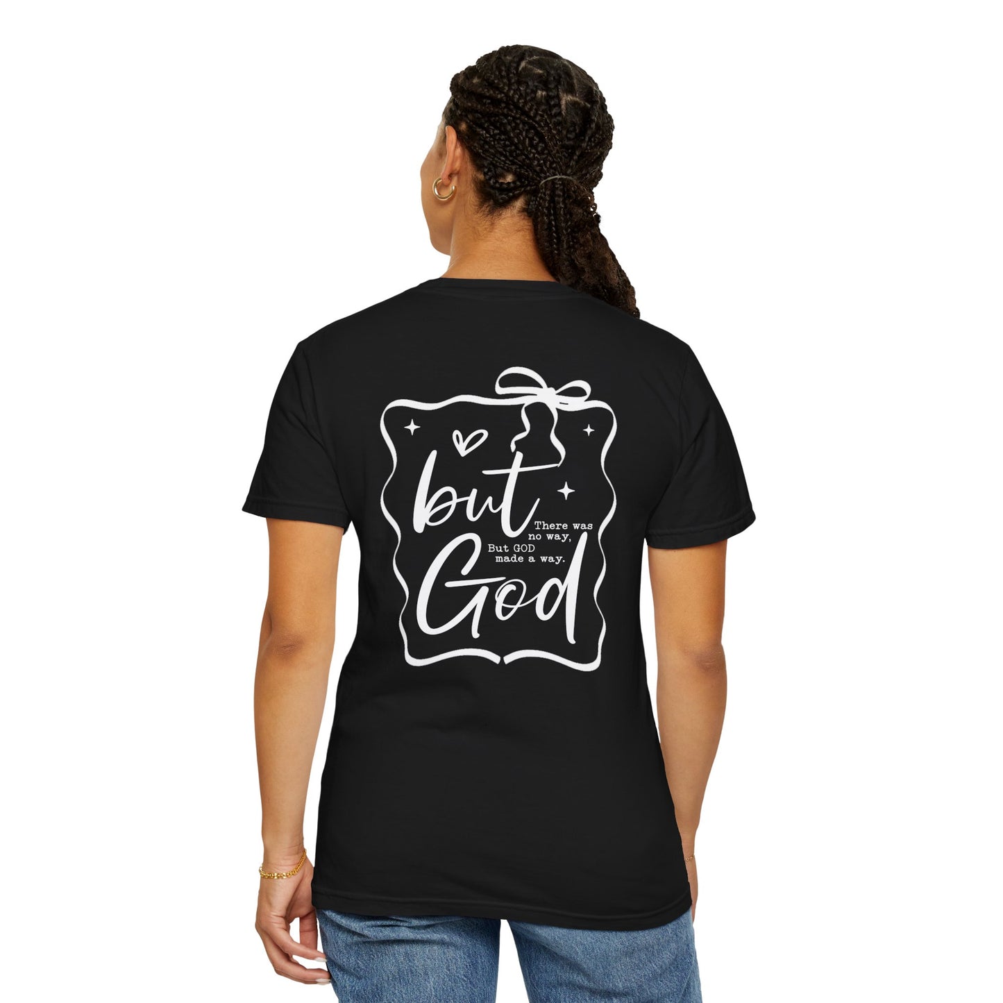 Inspirational T-Shirt with Bow Design – "But God"