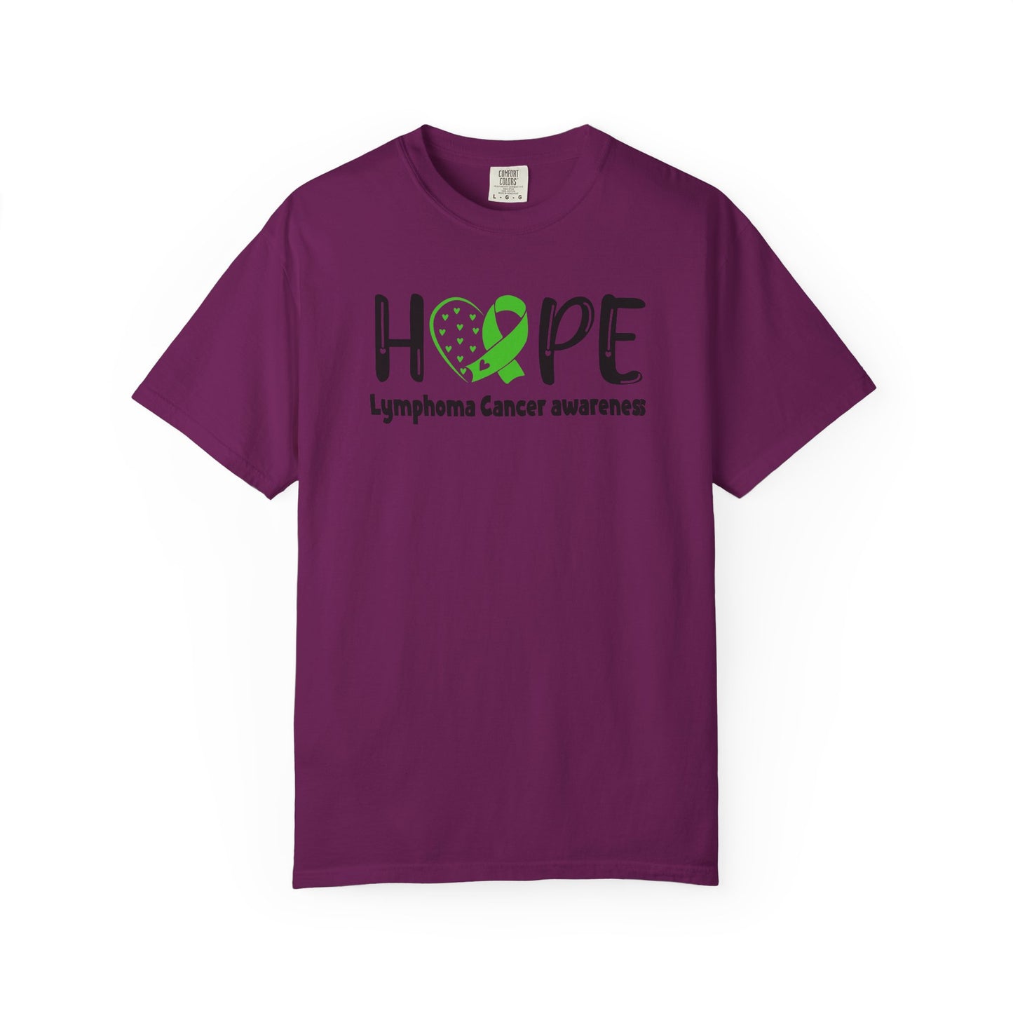 Lymphoma Awareness T-Shirt, Hope Ribbon Shirt, Cancer Support Tee, Unisex Garment-Dyed Tee, Fundraiser Apparel