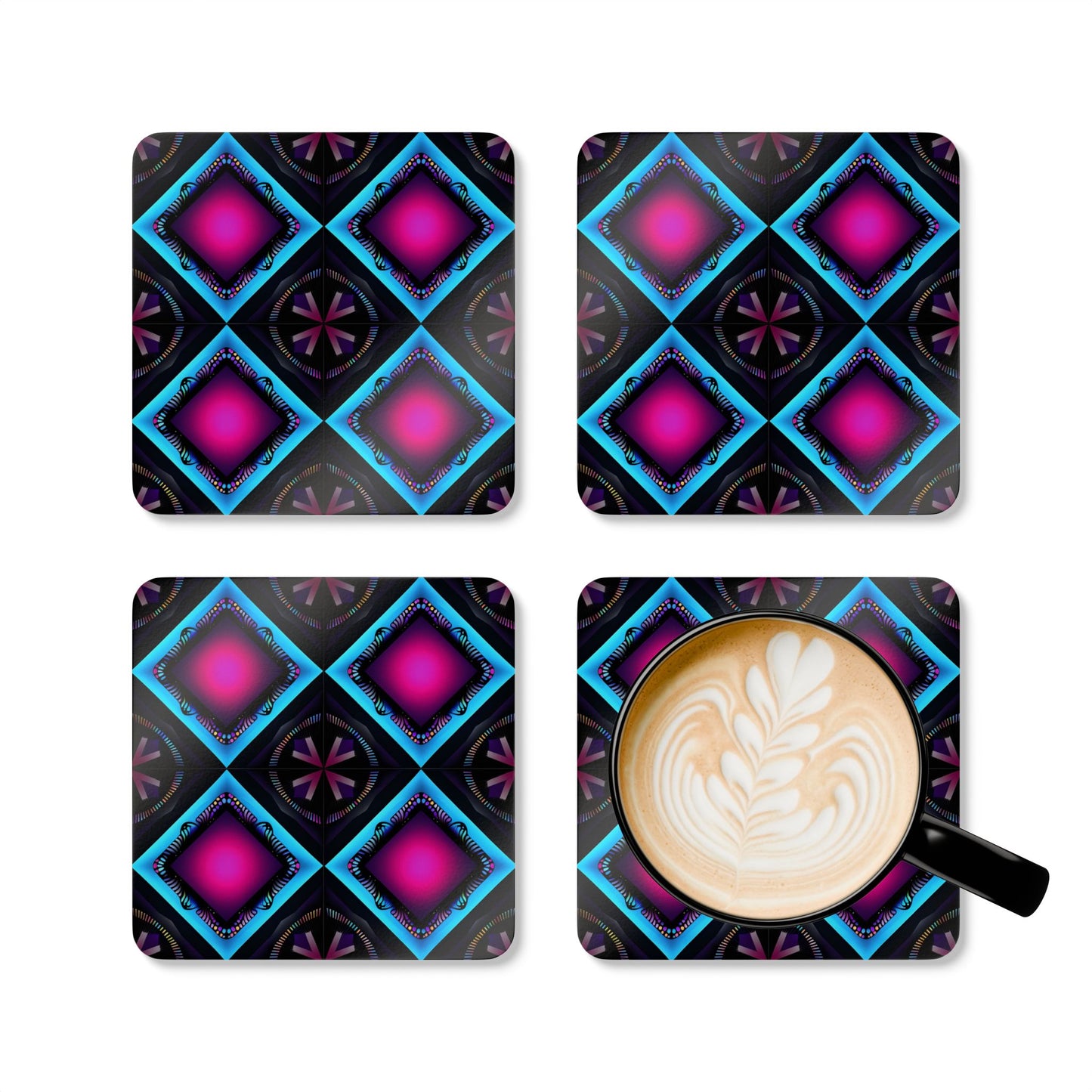 Vibrant Corkwood Coaster Set - Stylish Drink Coasters for Home Decor