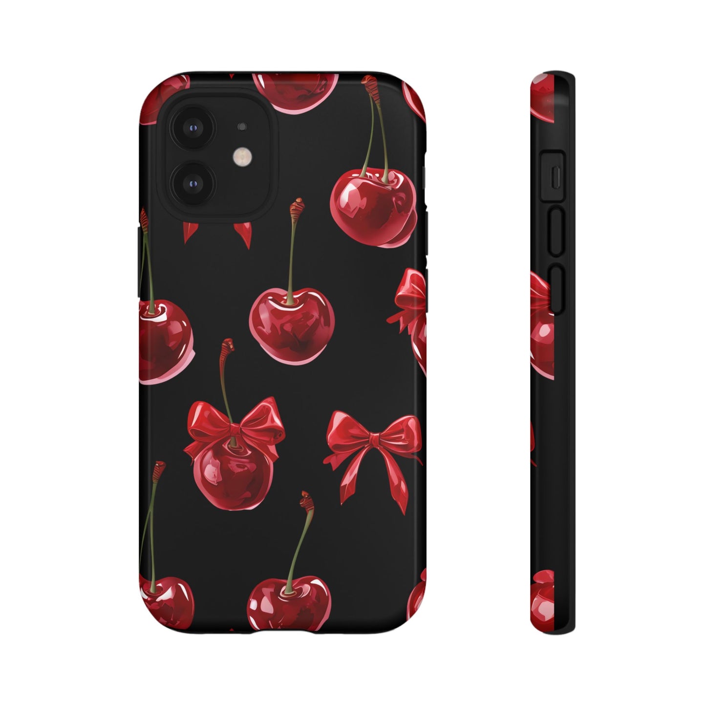 Coquette-Cherry Print Tough Phone Case - Stylish & Durable Protection