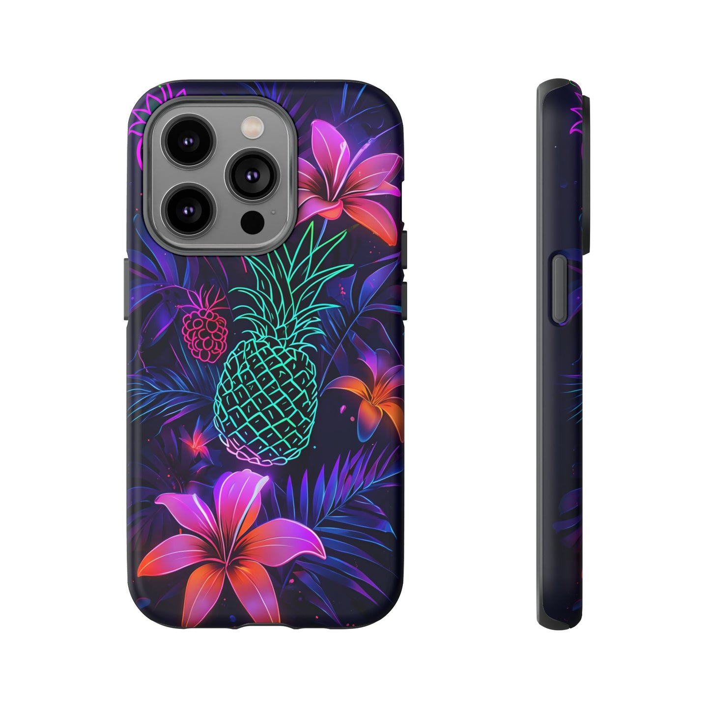 Tough Cases - Tropical Neon Floral iPhone Case