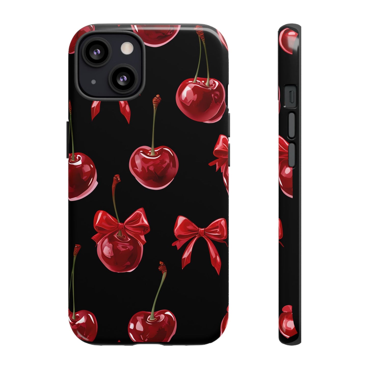 Coquette-Cherry Print Tough Phone Case - Stylish & Durable Protection