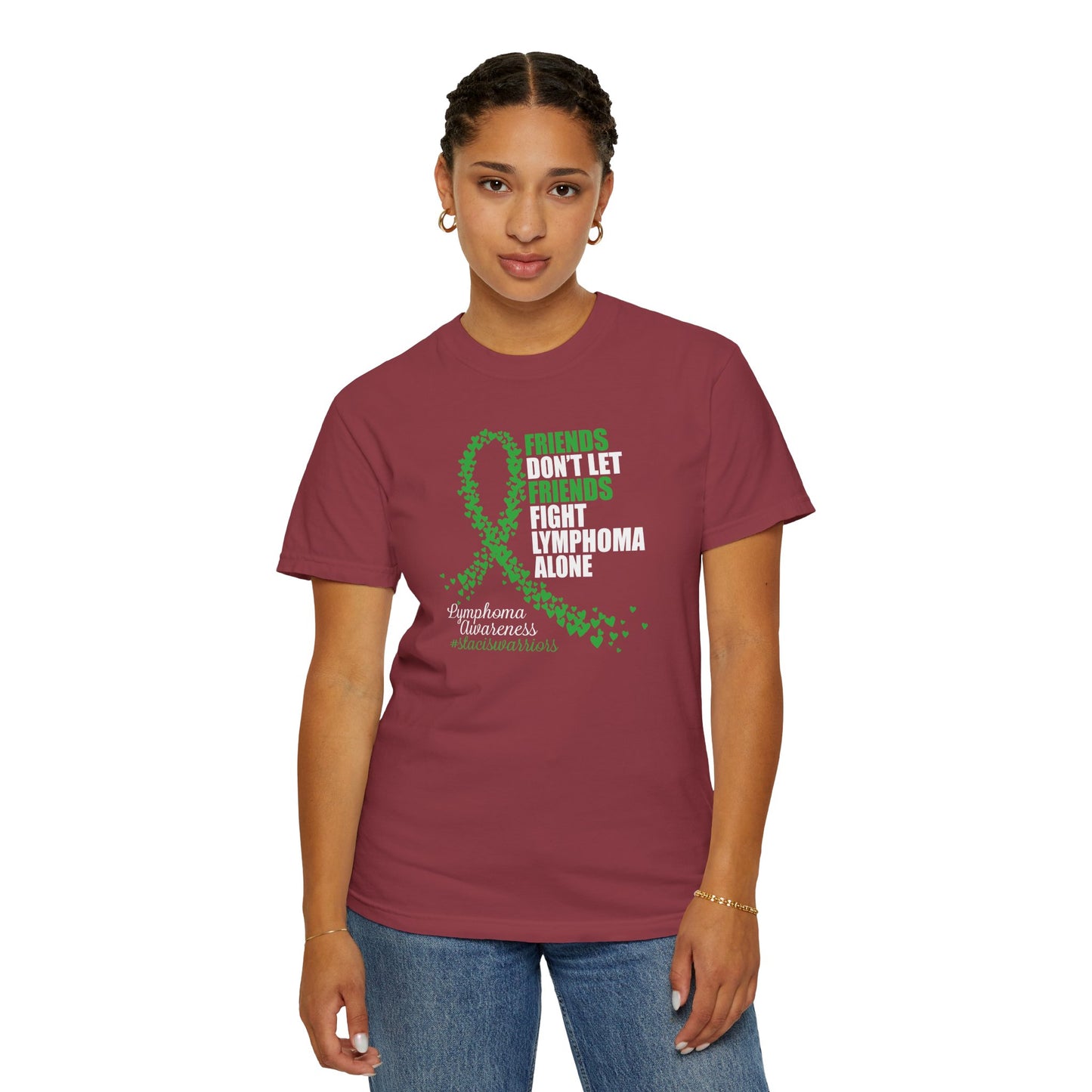 Supportive Lymphoma Awareness T-Shirt, Comfort Tee, Unisex Gift, Pink Ribbon Shirt, Friendship Tee, Cancer Awareness