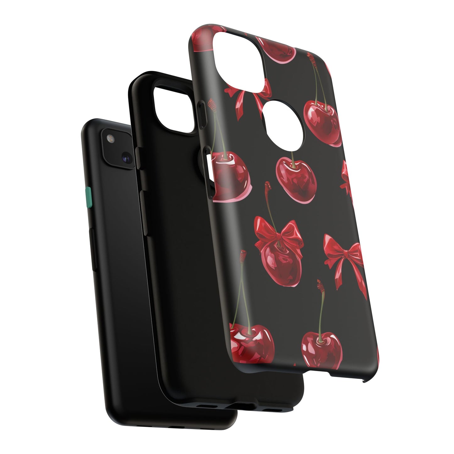 Coquette-Cherry Print Tough Phone Case - Stylish & Durable Protection
