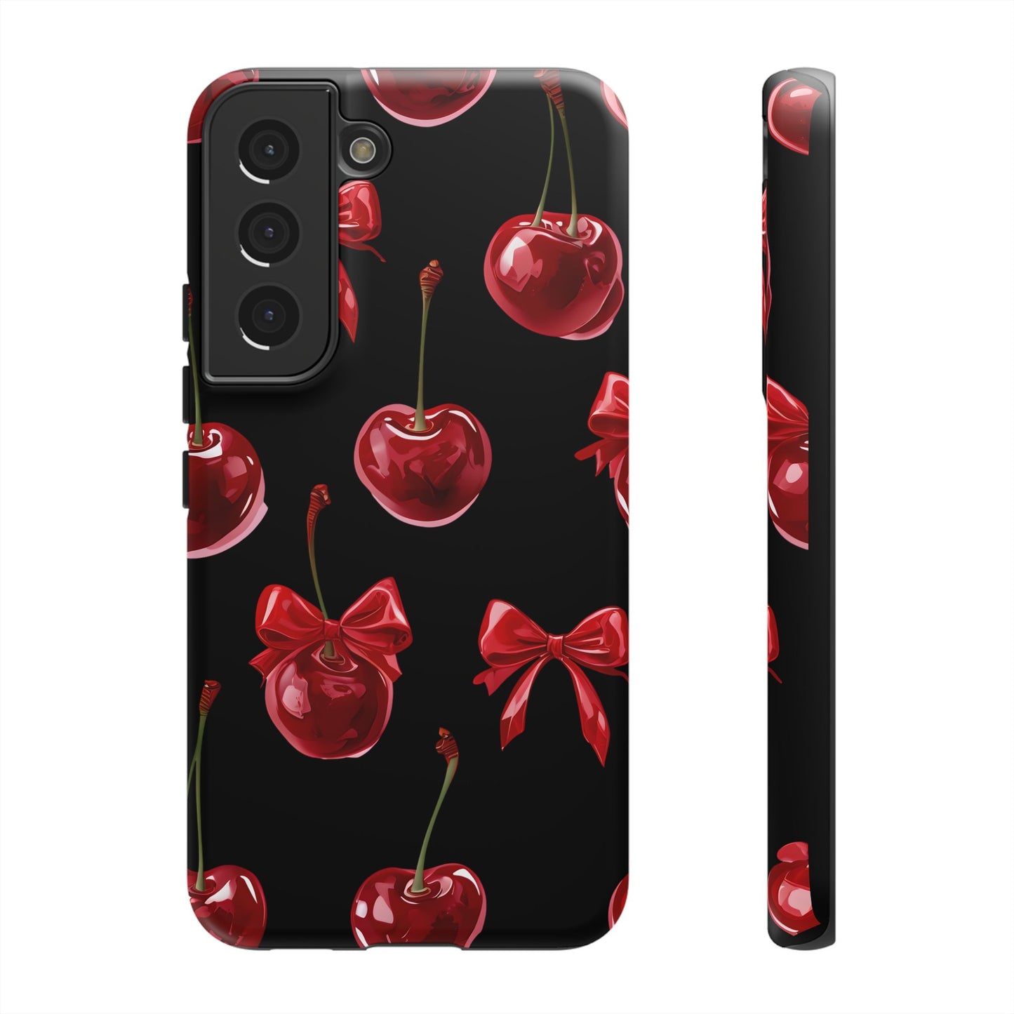 Coquette-Cherry Print Tough Phone Case - Stylish & Durable Protection
