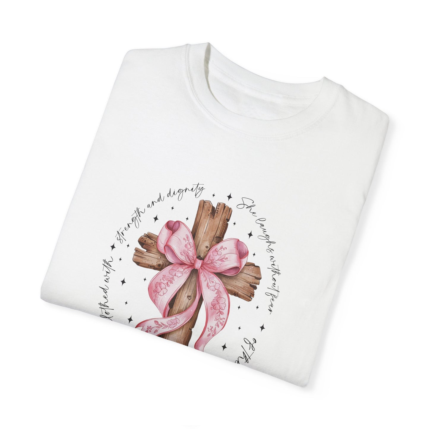 Faith-Inspired Unisex T-Shirt with Proverbs 31:25 Design Coquette