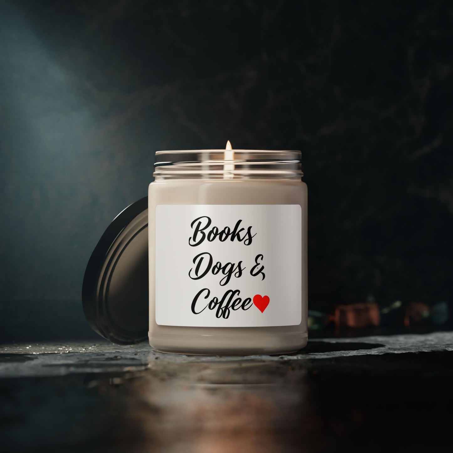 Books, Dogs & Coffee Scented Soy Candle - Perfect Gift for Book Lovers