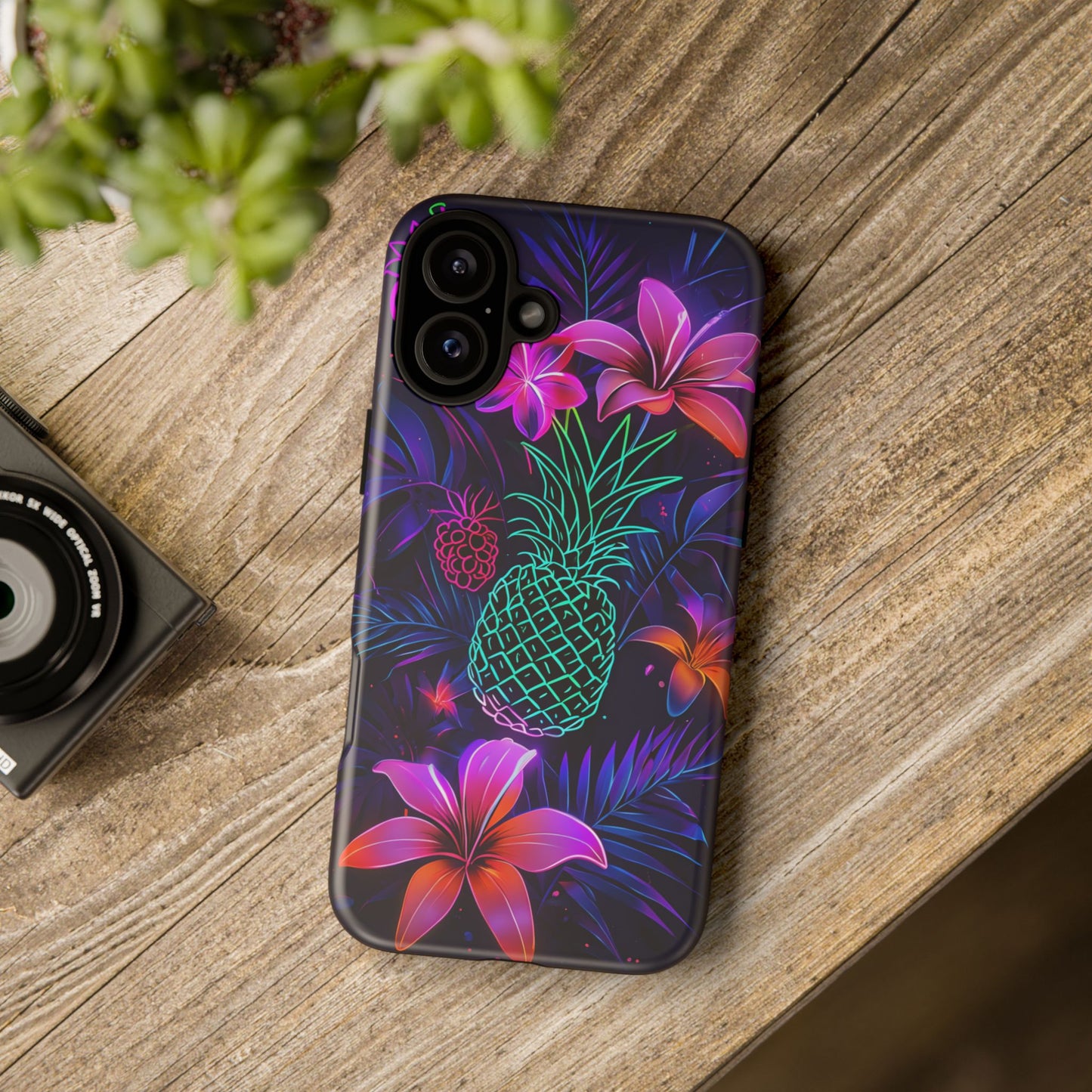 Tough Cases - Tropical Neon Floral iPhone Case