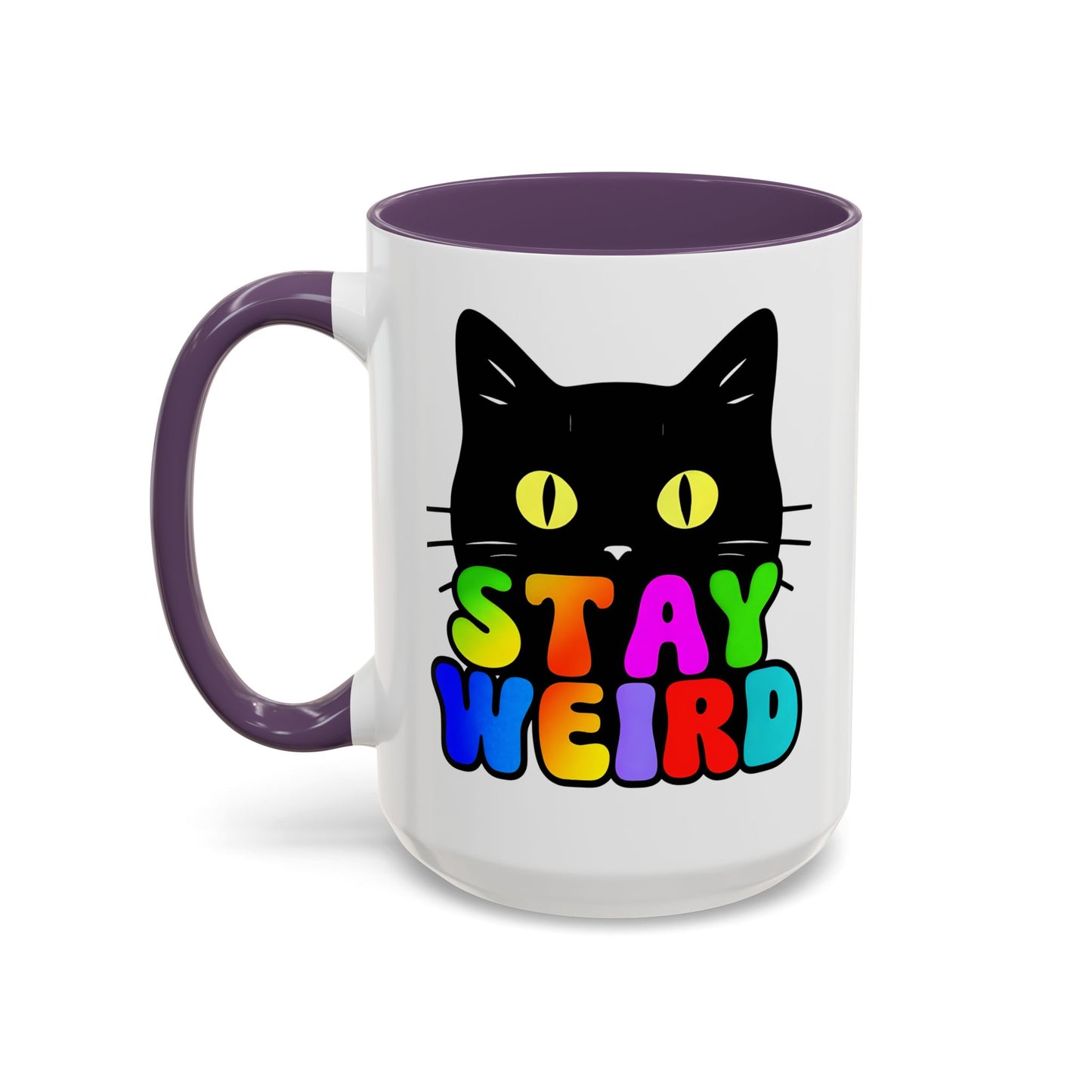 Stay Weird Cat Accent Coffee Mug | Fun Colorful Design for Cat Lovers