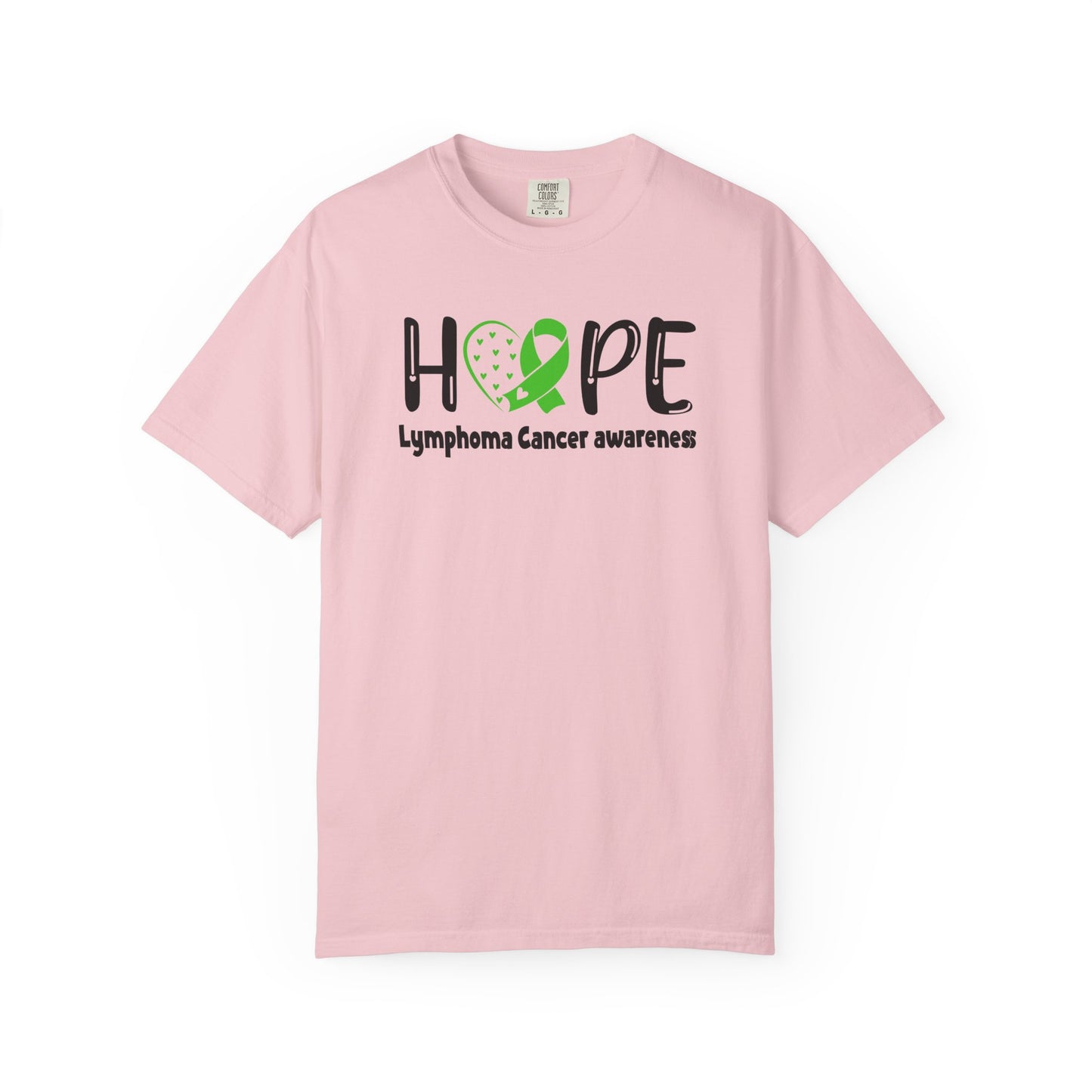 Lymphoma Awareness T-Shirt, Hope Ribbon Shirt, Cancer Support Tee, Unisex Garment-Dyed Tee, Fundraiser Apparel