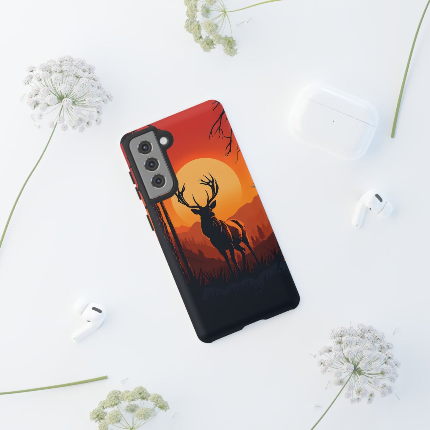 Wildlife Phone Case - Stag and Sunset Design for Nature Lovers