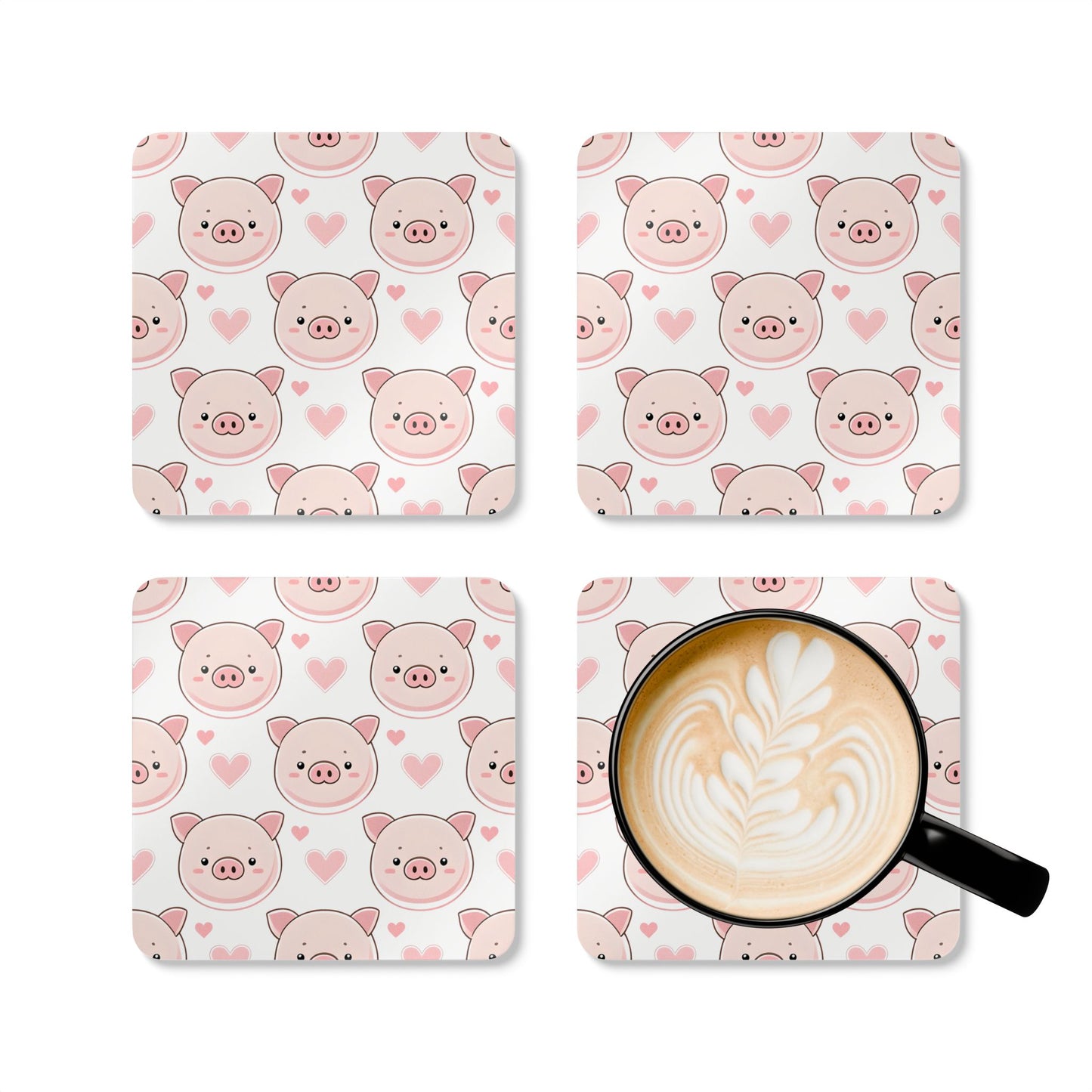 Cute Pig Cork Coaster Set - Perfect for Animal Lovers and Home Decor