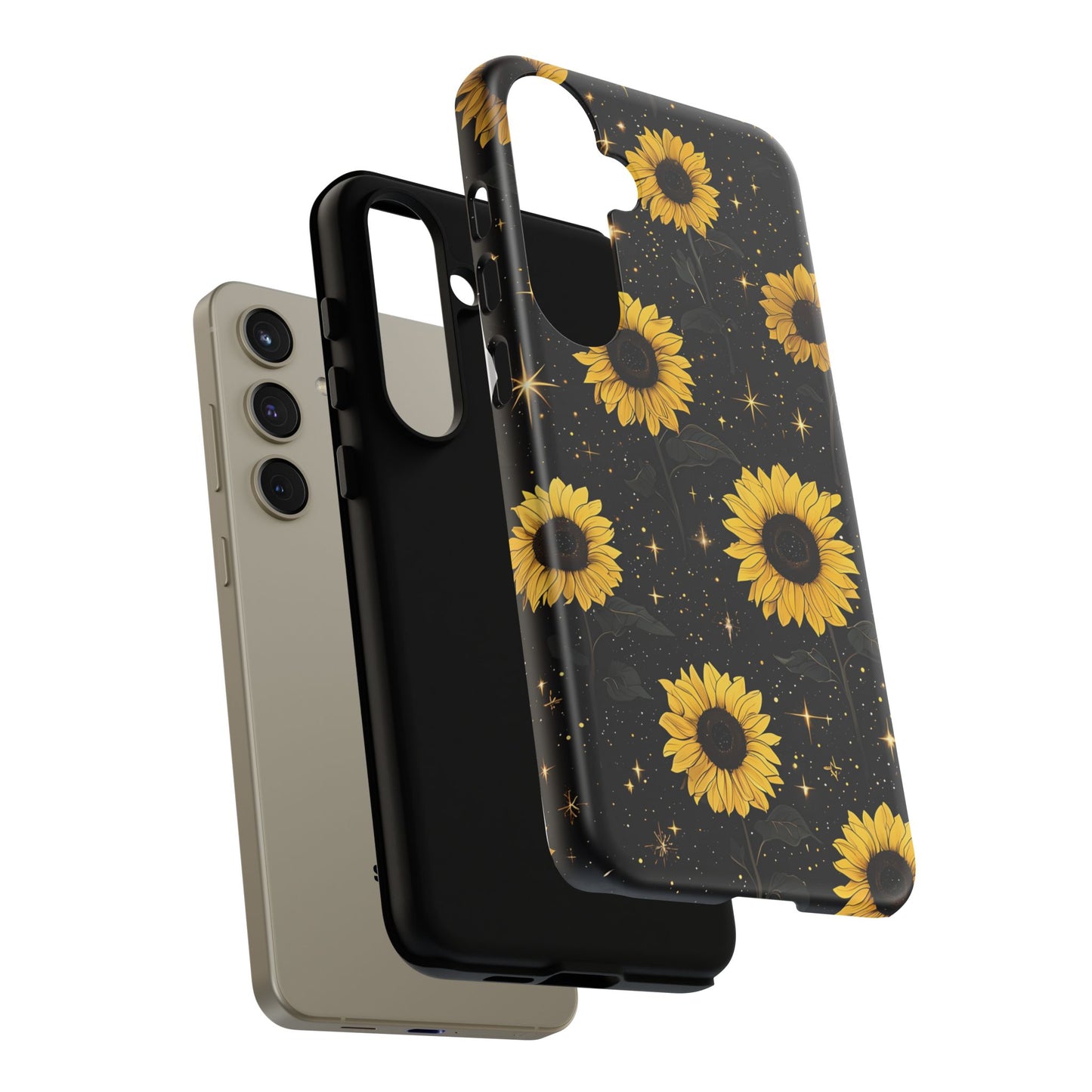 Sunflower Galaxy Tough Case - Durable Phone Cover with Floral Design