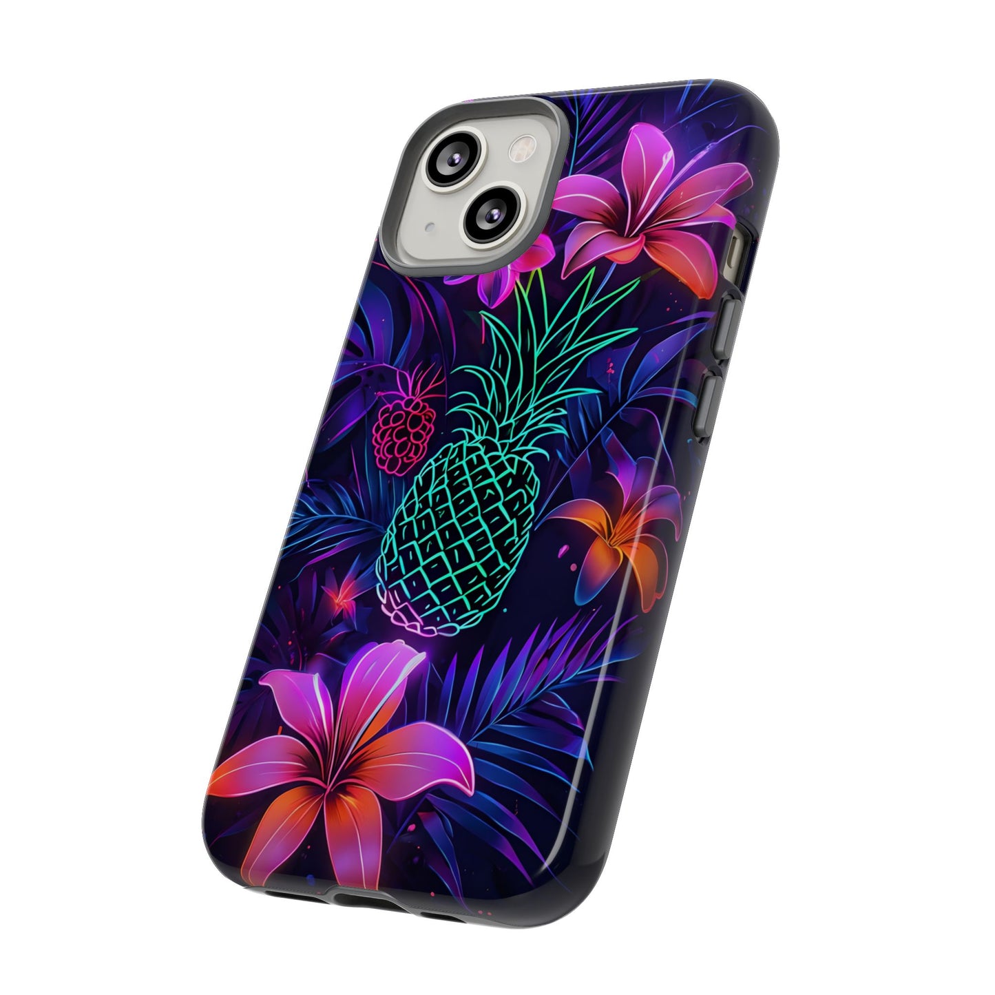 Tough Cases - Tropical Neon Floral iPhone Case