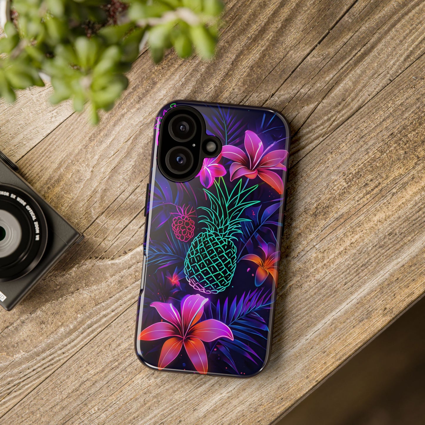 Tough Cases - Tropical Neon Floral iPhone Case